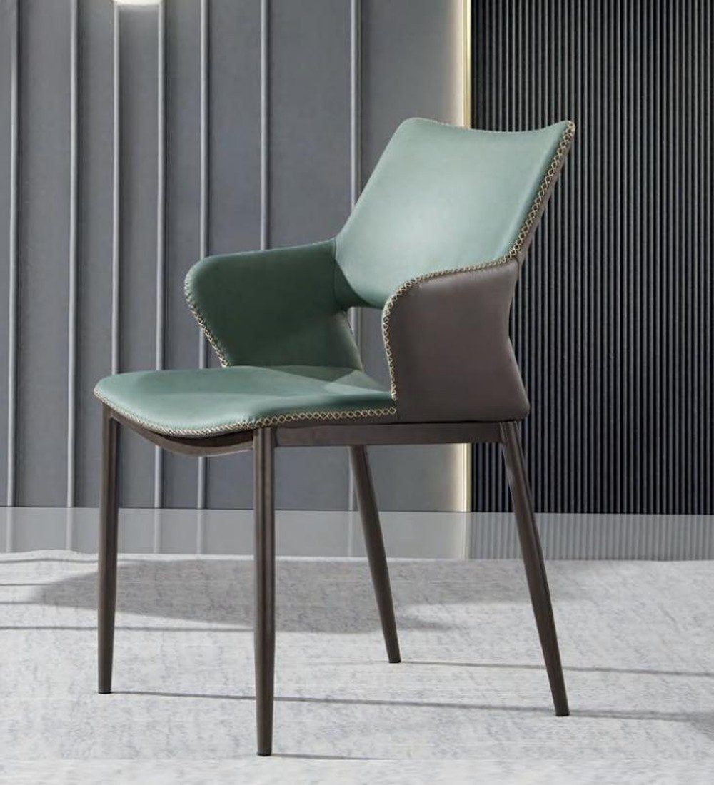 JVmoebel Esszimmerstuhl Braun-grüner Holzstuhl im modernen Design (1 St), Made in Europa