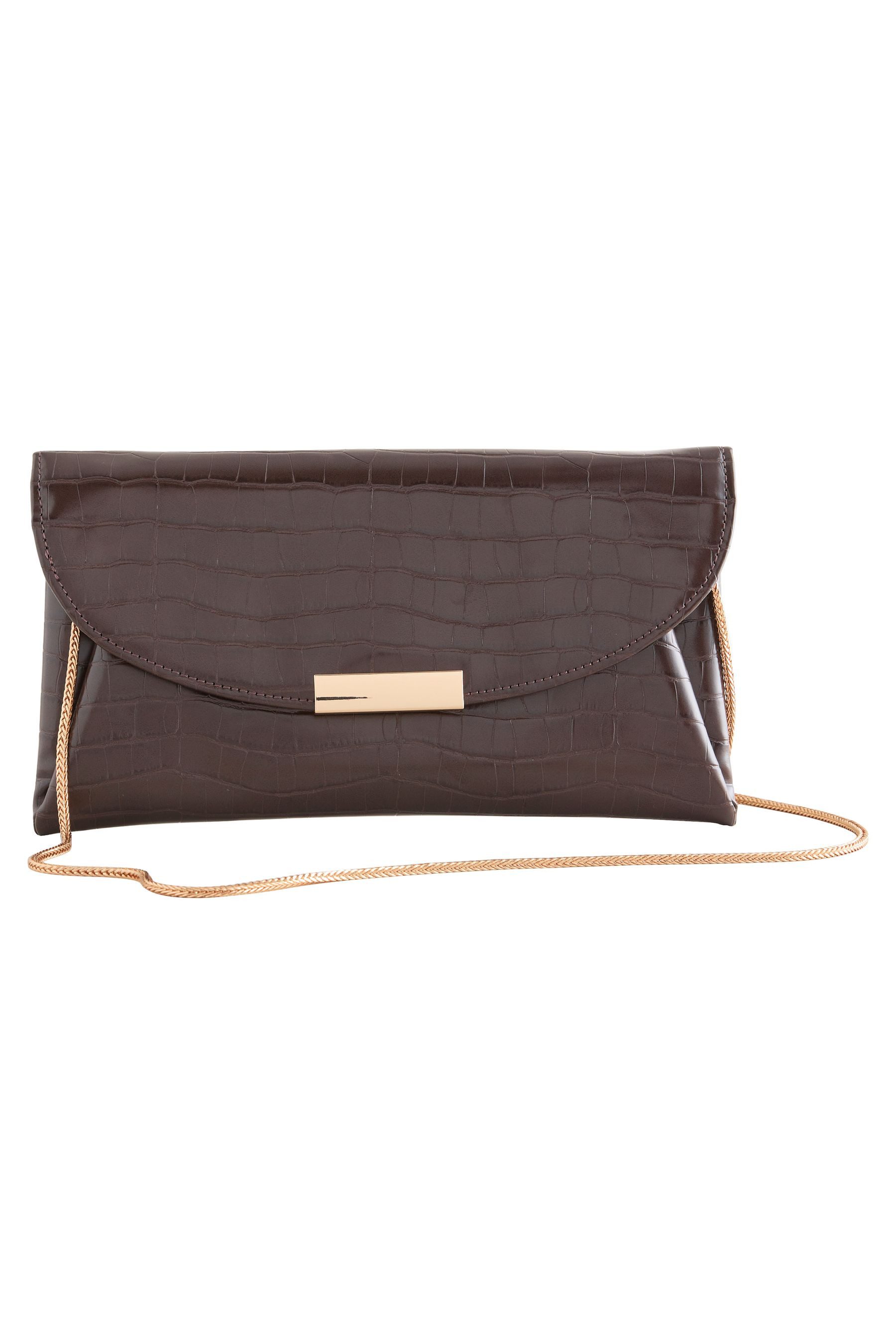 Next Clutch Glänzende Clutch in Kroko-Optik (1-tlg)