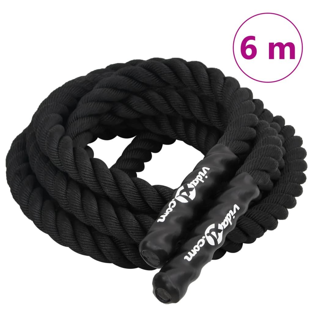 vidaXL Battle Rope Schwarz 6 m 4,5 kg Polyester Seil günstig online kaufen