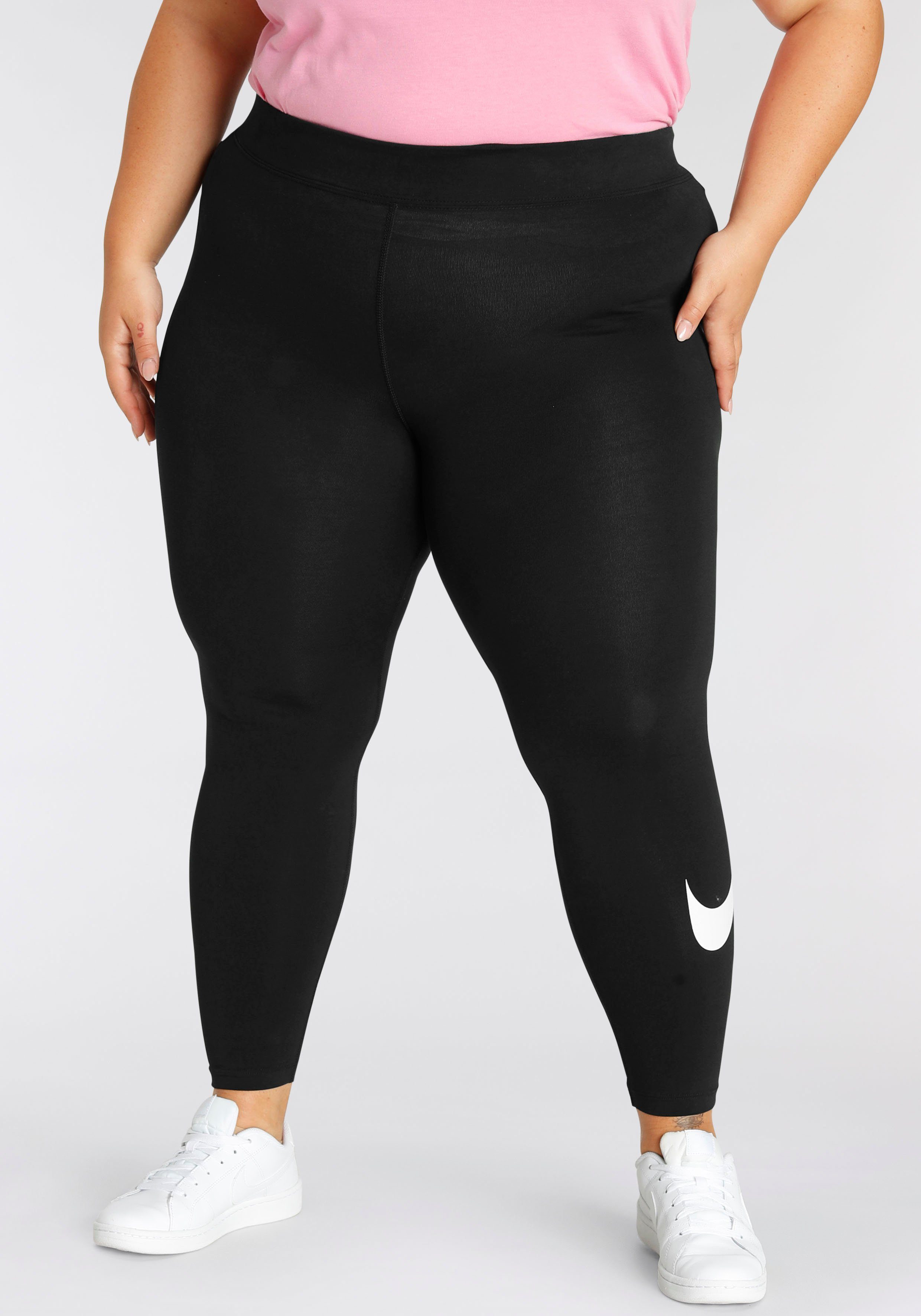 Nike Sportswear Leggings Size) Mid-Rise (Plus Leggings Swoosh Essential Women's