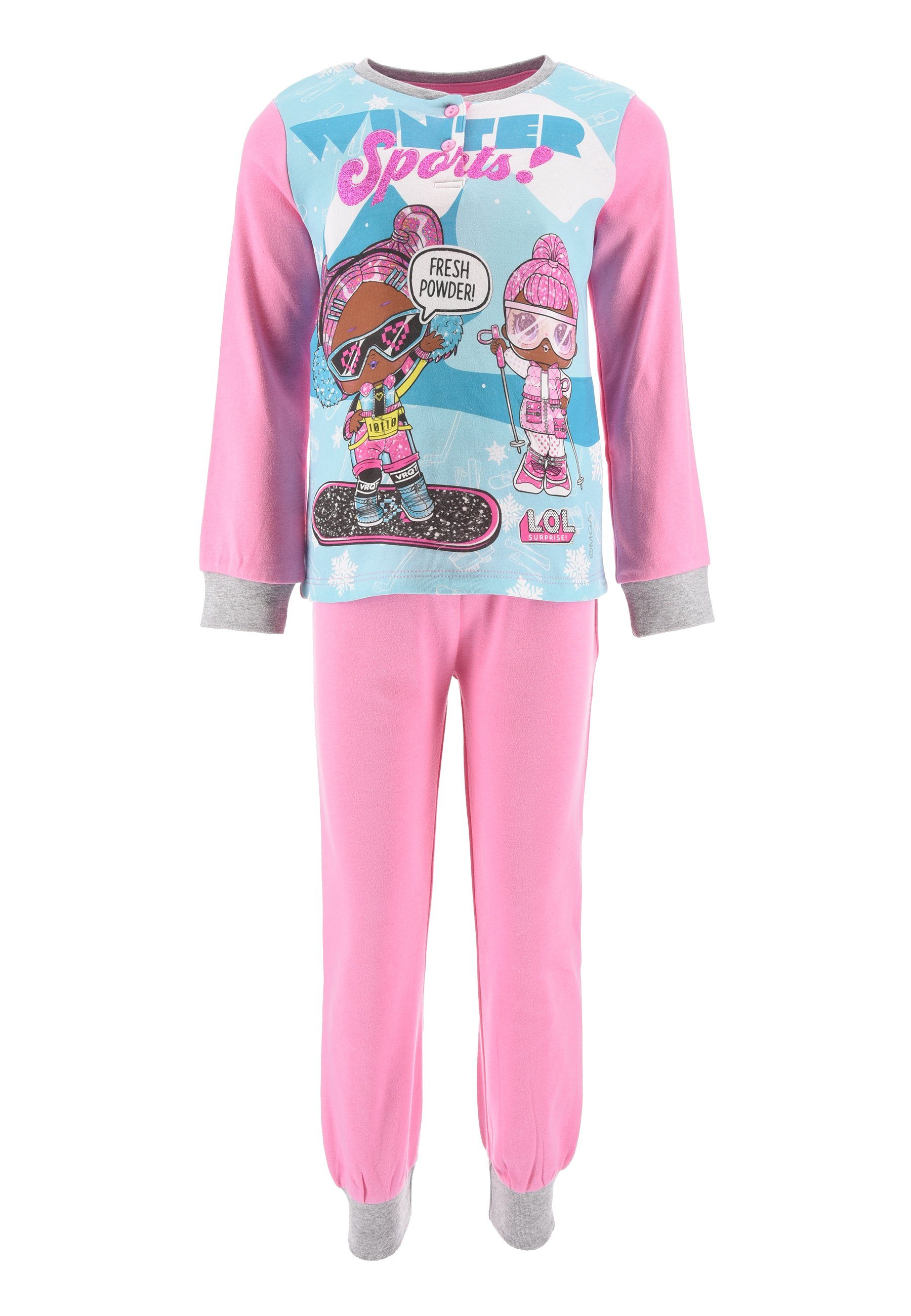 L.O.L. SURPRISE! Schlafanzug Kinder Schlafanzug Mädchen Pyjama Langarmshirt (2 tlg) Langarm T-Shirt + Schlafhose Pink