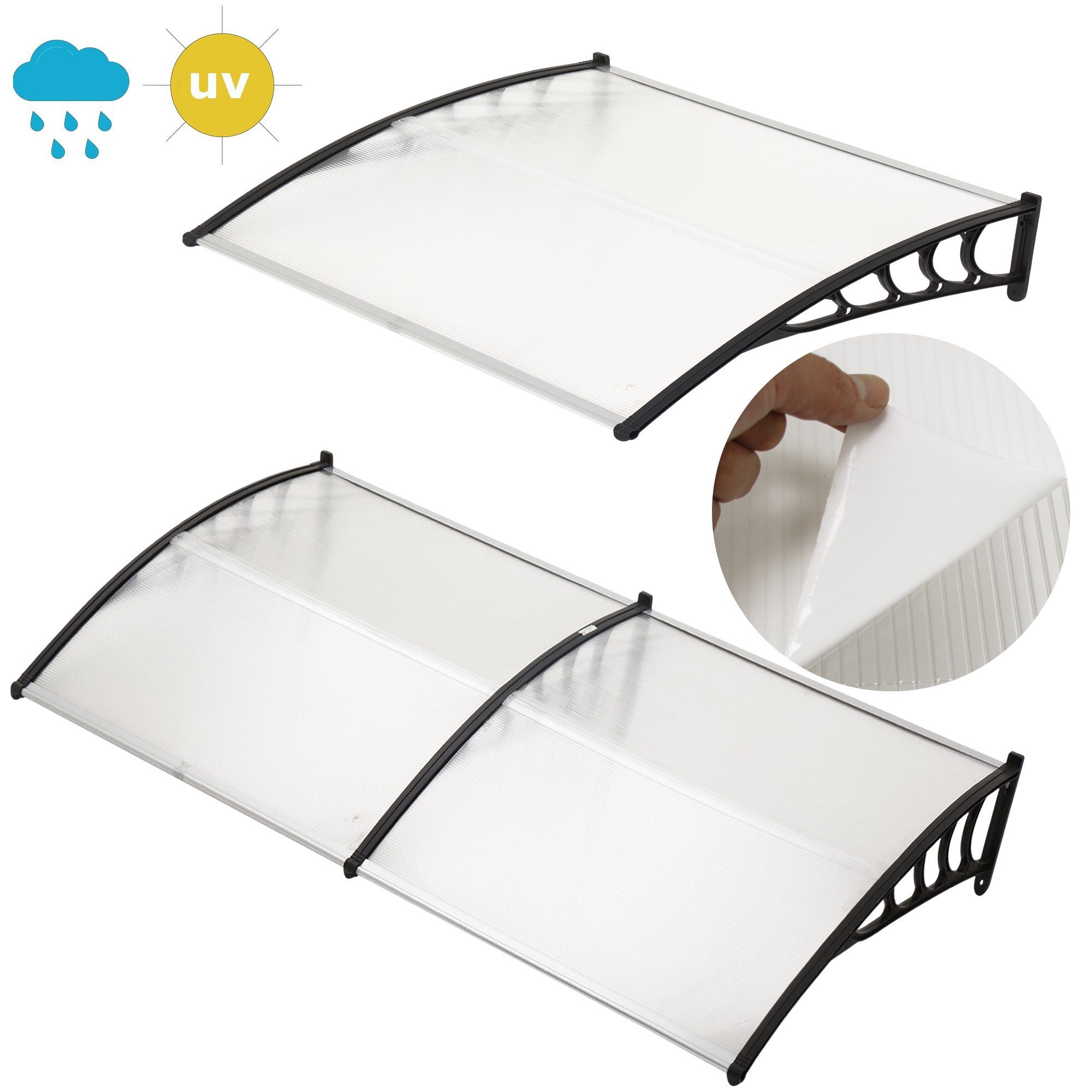 Melko Pultvordach Überdachung Haustürvordach Kunststoff Pultvordach Vorgart günstig online kaufen