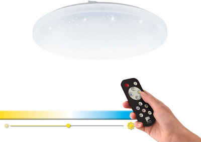 EGLO Deckenleuchte »FRANIA-A«, weiß / Ø40 x H5,5 cm / inkl. 1 x LED-Platine (je 19W, 2400lm, 2700-6500K) / CCT Farbtemperatursteuerung - dimmbar - Nachtlichtfunktion - mit Fernbedienung - Deckenlampe - Flurlampe - Schlafzimmerlampe