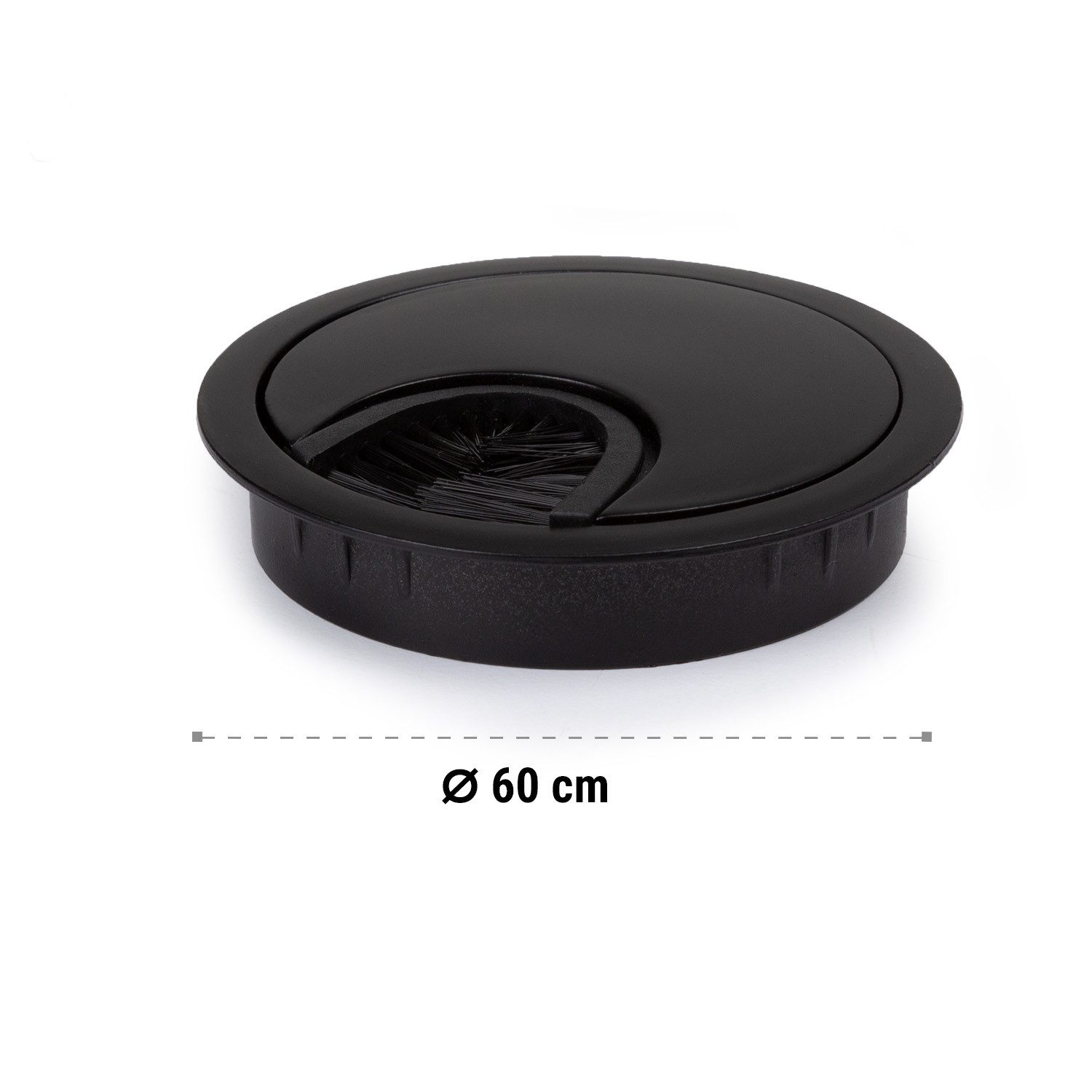 ONECONCEPT Kabelkanal Kabeldurchführung 2er-Set 60 mm Metall Borstendichtung