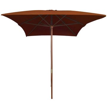 furnicato Sonnenschirm mit Holzmast Terrakotta-Rot 200x300 cm