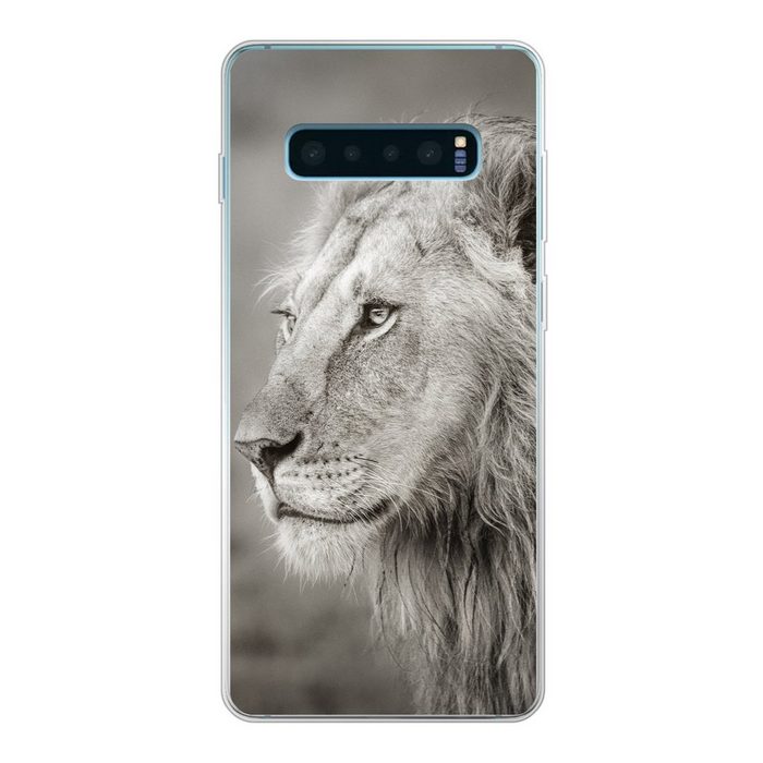 MuchoWow Handyhülle Löwe - Wilde Tiere - Schwarz Phone Case Handyhülle Samsung Galaxy S10 Lite Silikon Schutzhülle