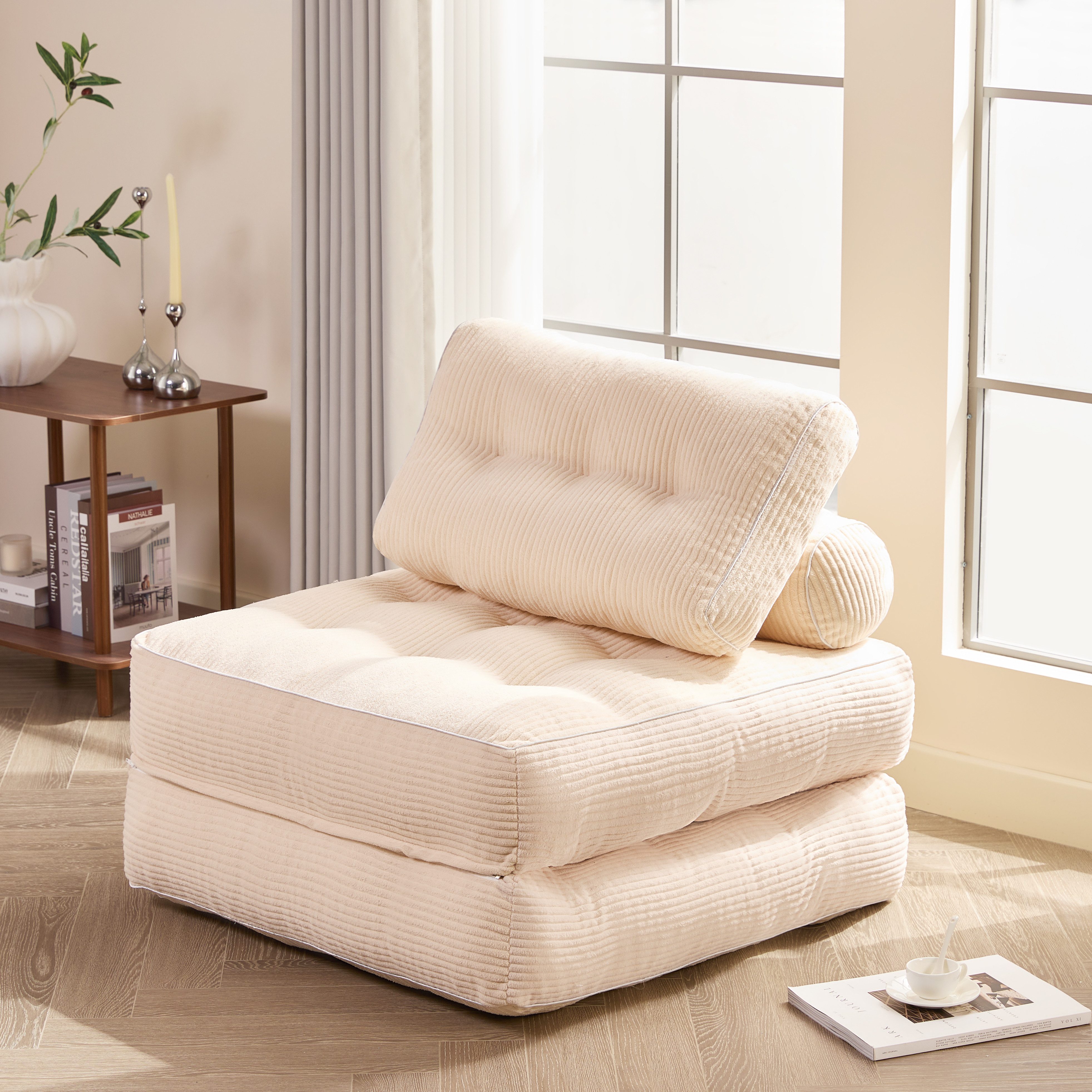 LITBIRD Schlafsofa faltbar, 4-in-1 Multifunktionssofa, Sitzsack-Sofa, Relaxsessel, 1 Teile, Spielsofa & Gästebett für kleine Räume