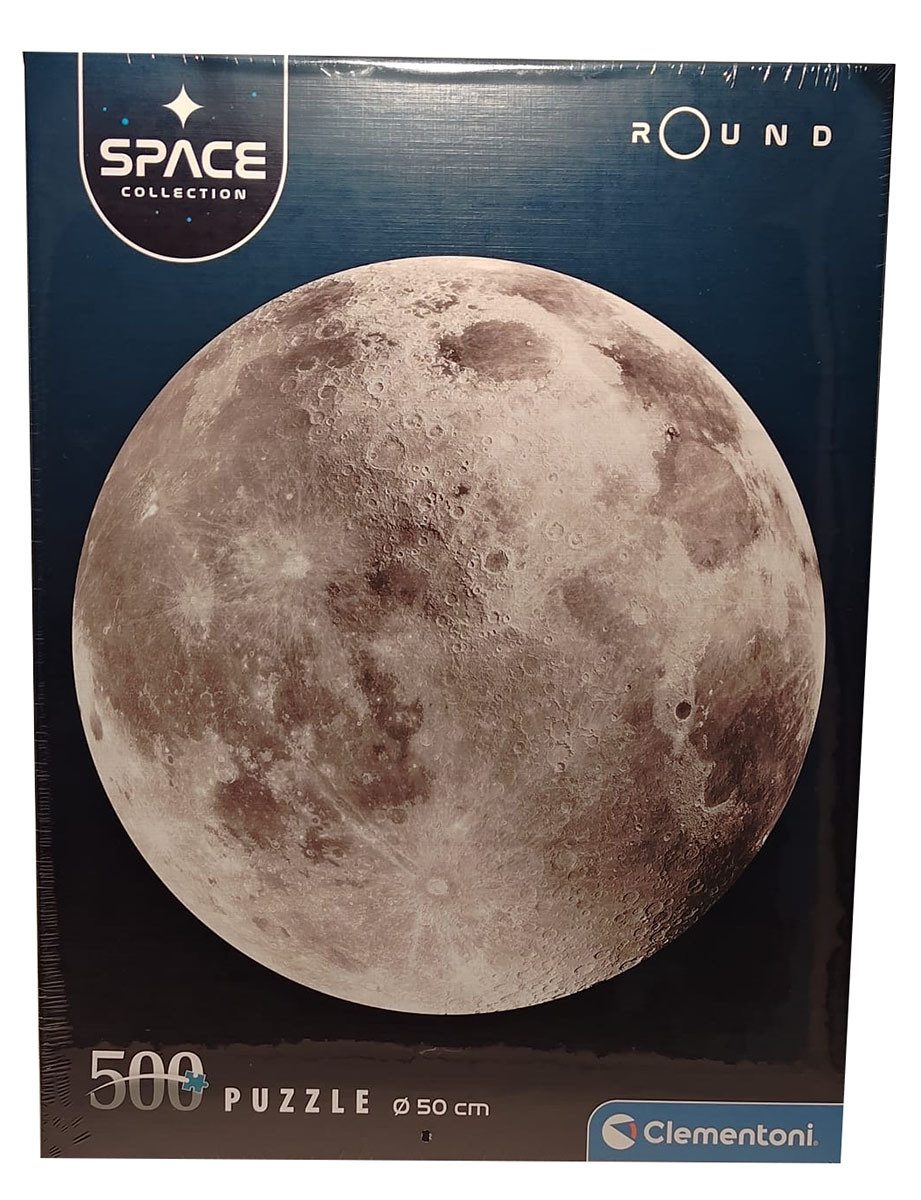 Clementoni® Puzzle Clementoni Space Collection Mond Puzzle, Runde Form, 500 Teile, 50 cm, 500 Puzzleteile