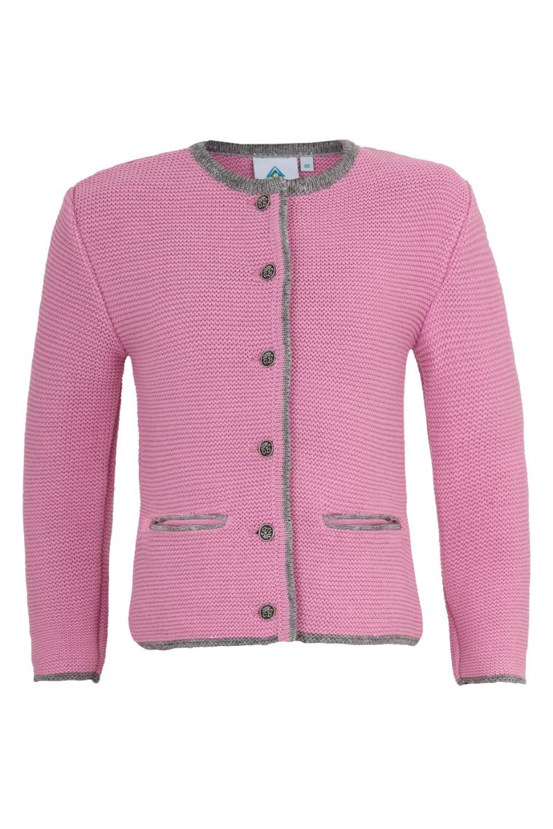 Isar-Trachten Trachtenjacke Strickjacke Kinder - TALESIA - rosa