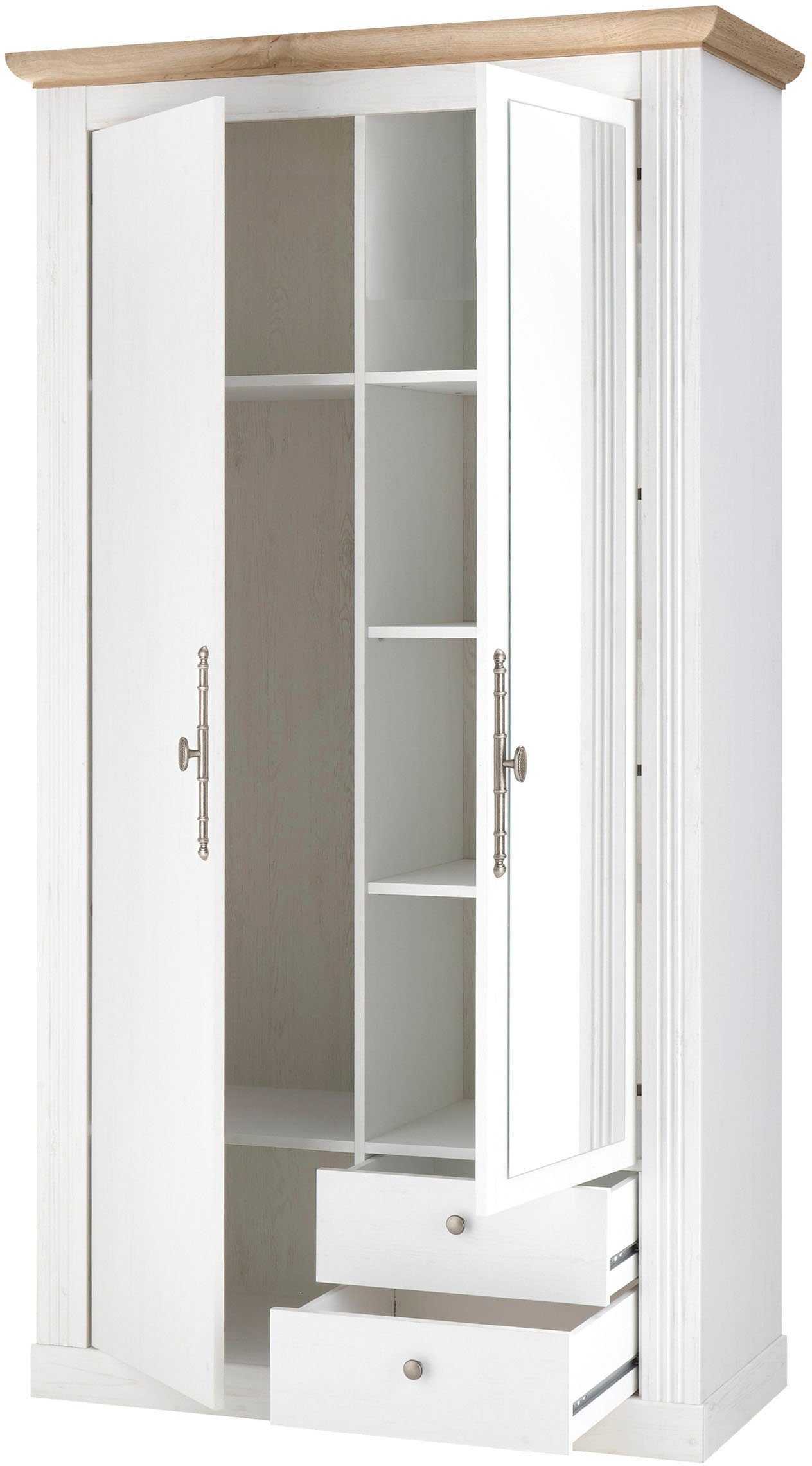 WESTMINSTER 108 Breite Pinie Home Stauraumschrank cm Weiss ca. Dekor affaire