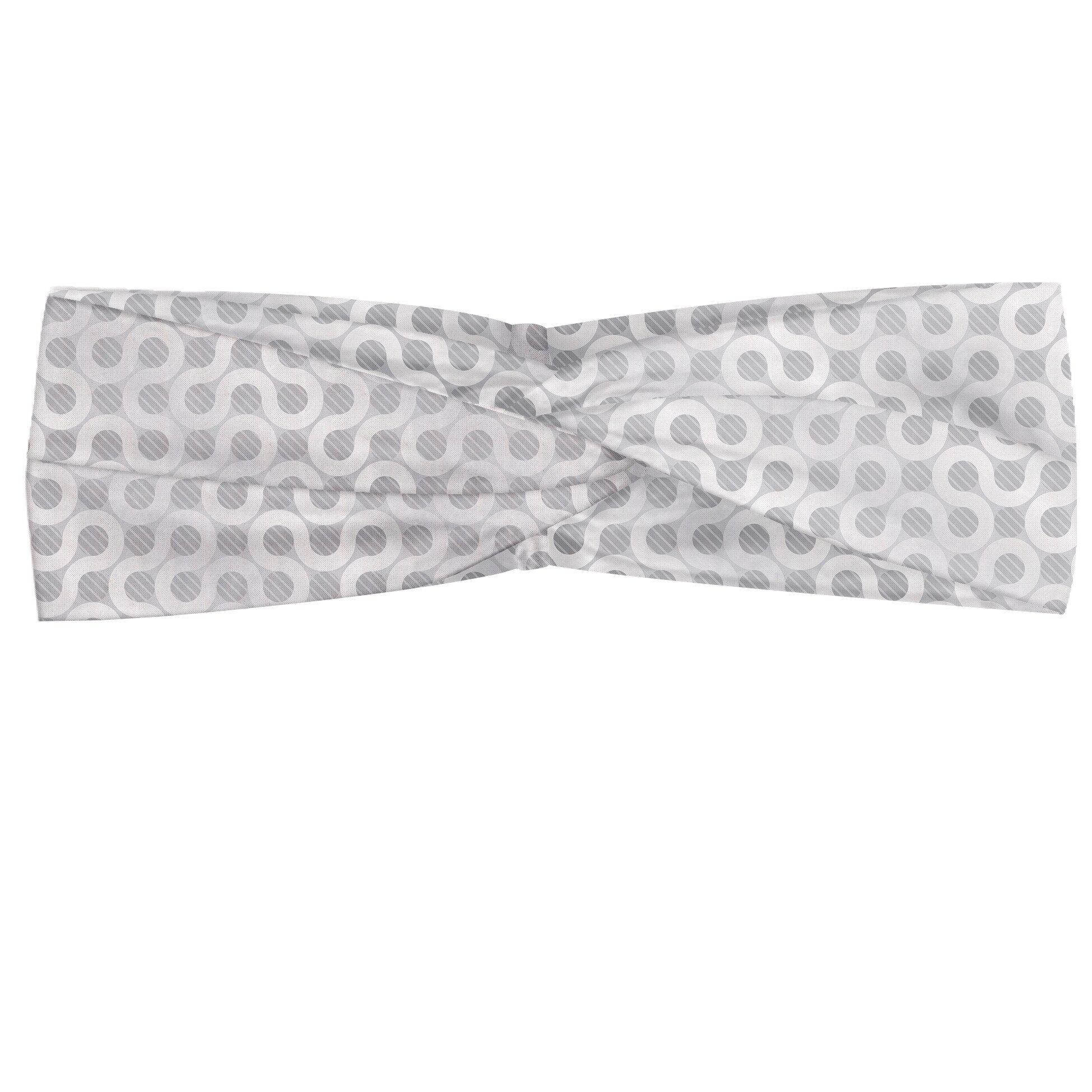 Abakuhaus Stirnband Elastisch und Angenehme alltags accessories Grau und Weiß Rund Oval Pattern
