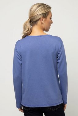 Gina Laura Sweatshirt Sweatshirt Identity Schriftmotiv Rundhals Langarm