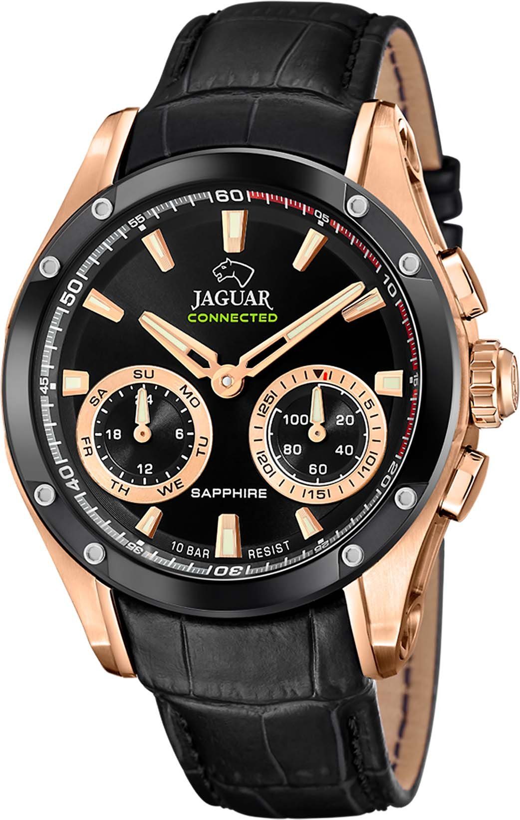 Jaguar Chronograph Connected Special Edition J959/1, (Set, 3-tlg., mit Wechselband und Werkzeug), Armbanduhr, Quarzuhr, Herrenuhr, Saphirglas, Stoppfunktion