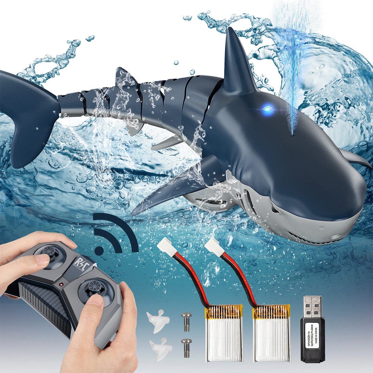 TEMI Spielzeug-Boot RC-Boot Ferngesteuertes Boot Haispielzeug, (Set, 1), Mi günstig online kaufen