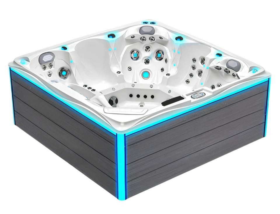 JVmoebel Whirlpool-Badewanne Acryl-Whirlpool in Weiß mit Hydromassage-Düsen für den Außenbereich, Made in Europe
