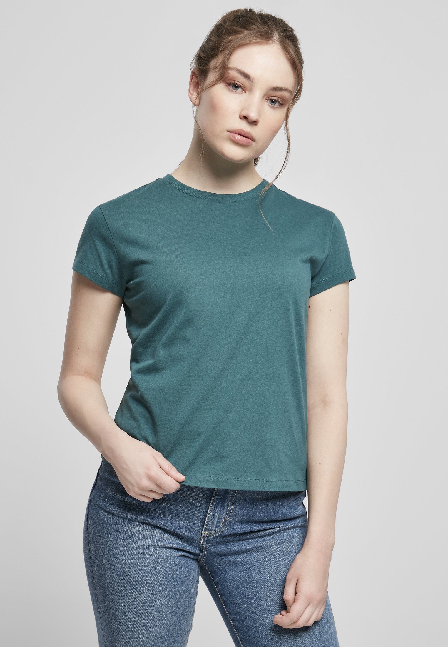 URBAN CLASSICS T-Shirt Damen Ladies Basic Box Tee (1-tlg) teal