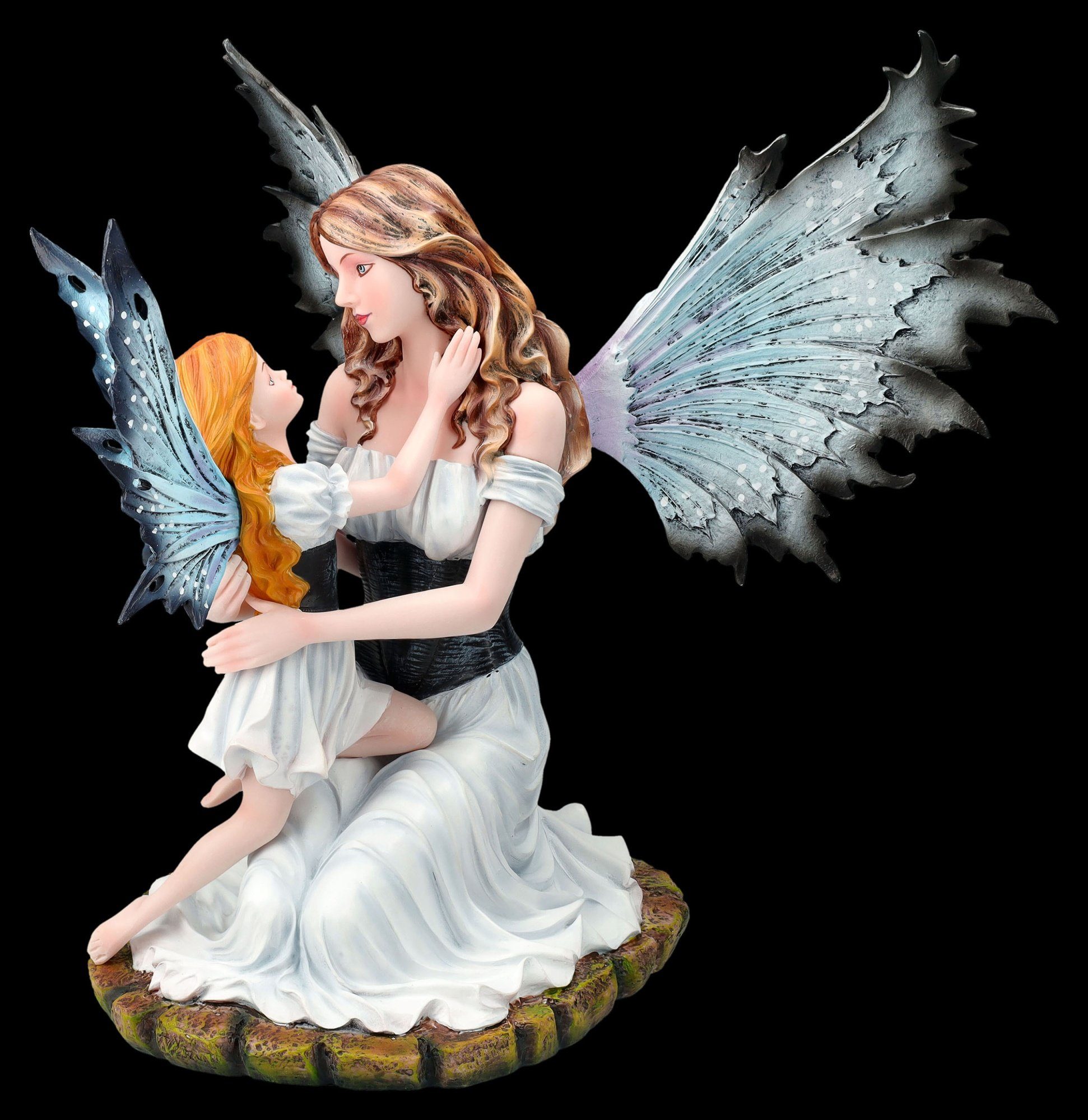 Figuren Shop GmbH Fantasy-Figur Elfen Figur - Tamy nimmt Tochter in Arm weiß - Fantasy Fee Dekofigur