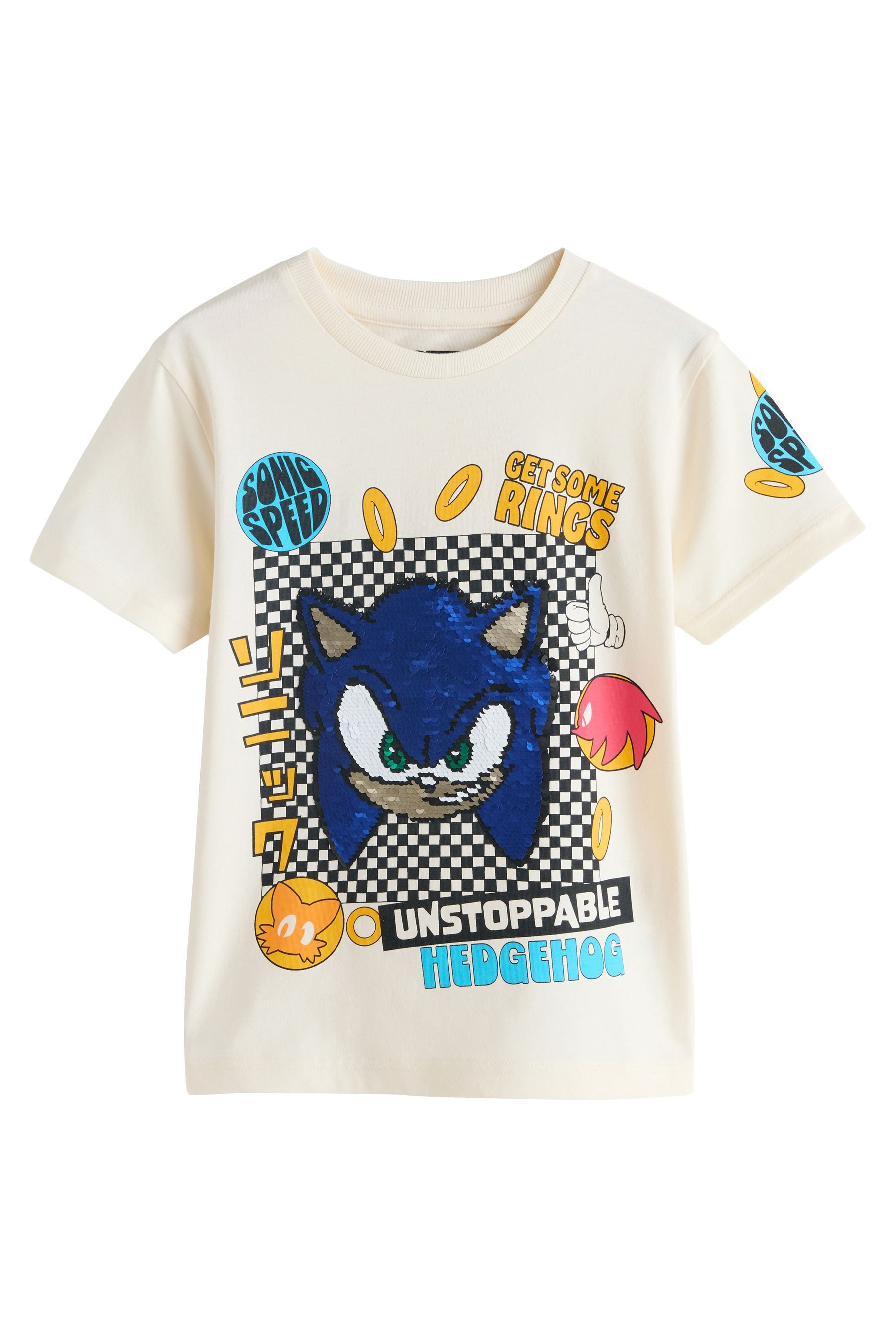 Next T-Shirt Sonic T-Shirt mit Wendepailletten 100 % Baumwolle (1-tlg)