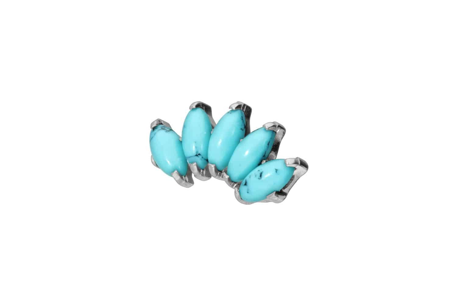 PIERCINGLINE Piercing-Set Titan Schraubaufsatz mit Außengewinde BOGEN + SYNTHETISCHE TÜRKISE (Schraub-Aufsätze, 1-tlg)