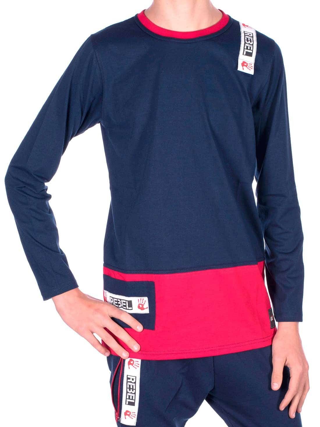 Langarmshirt Jungen Shirt Rundhals Rebel