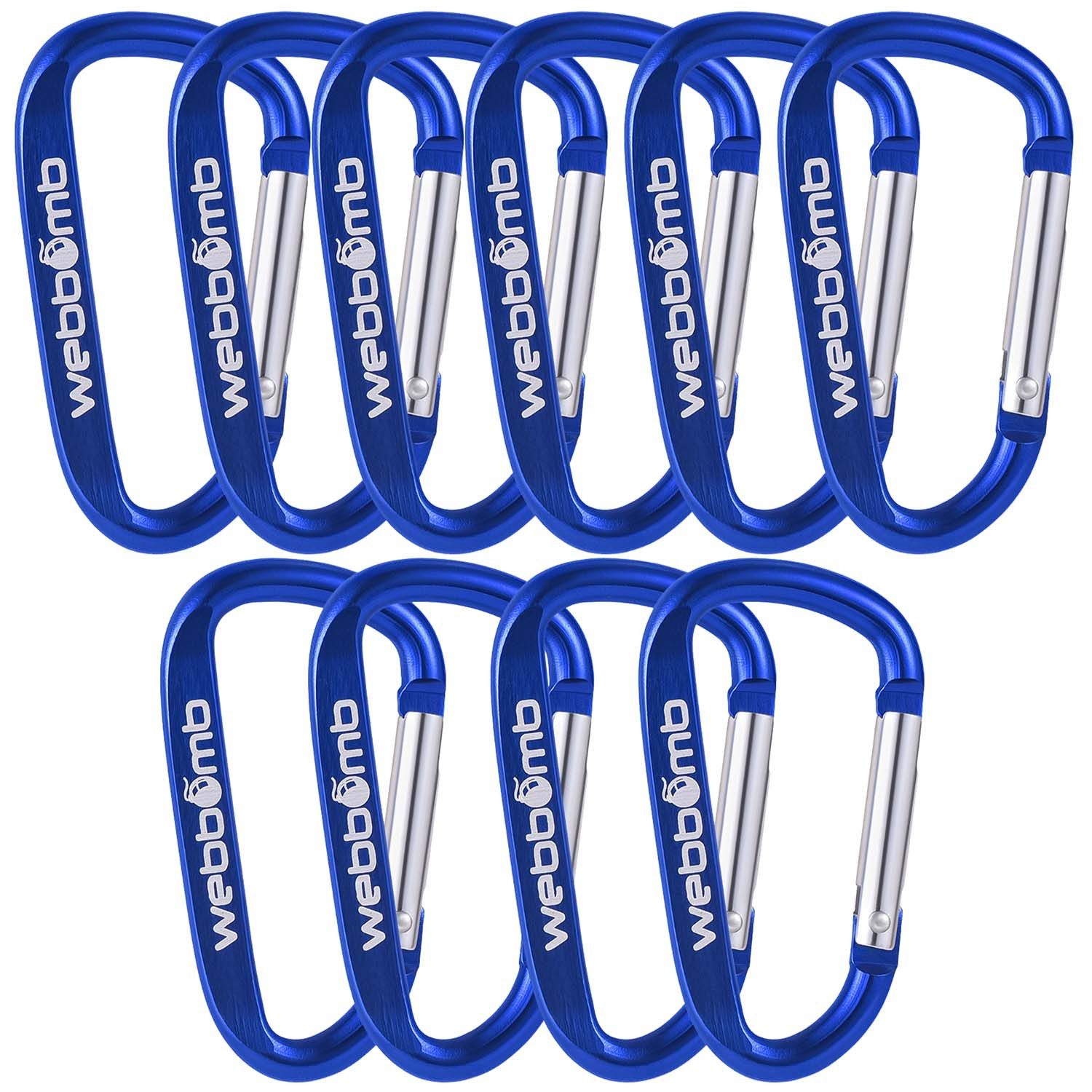 WEBBOMB Karabiner 10 x Bunte Карабин 6,7/ 8cm Schlüsselanhänger für Camping Sport