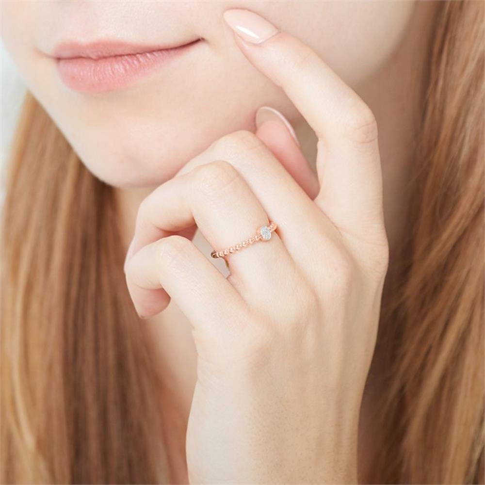 Unique Goldring Diamantring 14K Roségol...