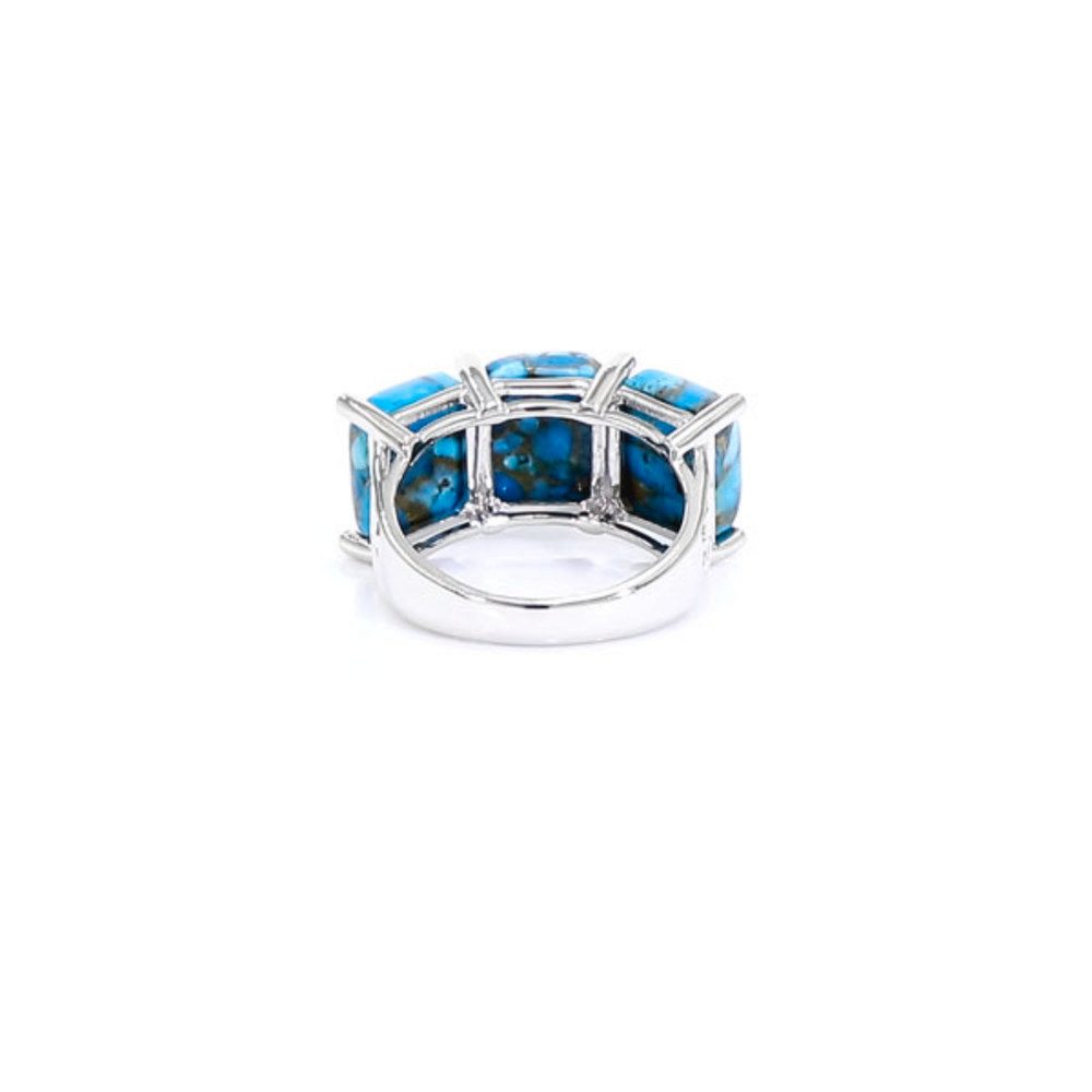 Cavill Silberring Blauer Mohave-Kupfer-Türkis Ring, 11,22 ct, 925 Silber platin (1-tlg)