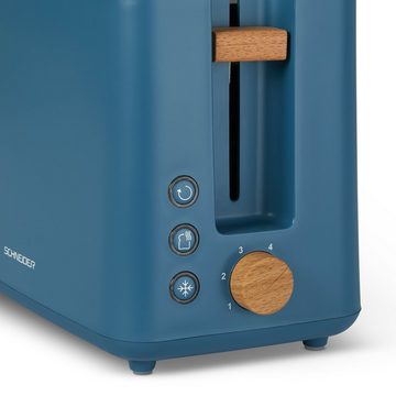 SCHNEIDER Toaster Fjord Line, 6 Stufen, Krümelschublade, 2 kurze Schlitze, für 2 Scheiben, 870 W, Auftau- und Aufwärm-Funktion, Überhitzungsschutz