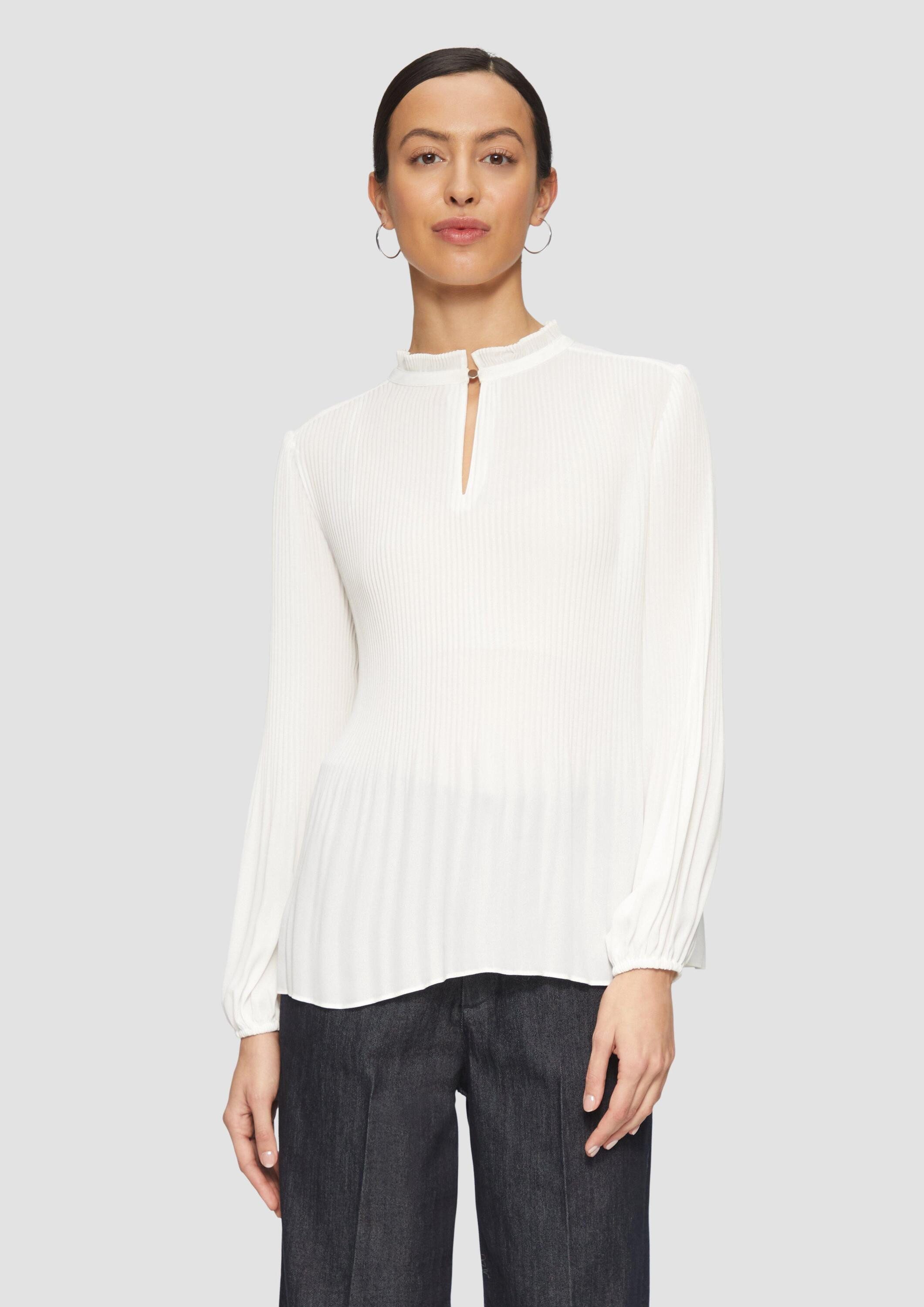 s.Oliver Langarmbluse Bluse Plissierte Bluse aus günstig online kaufen