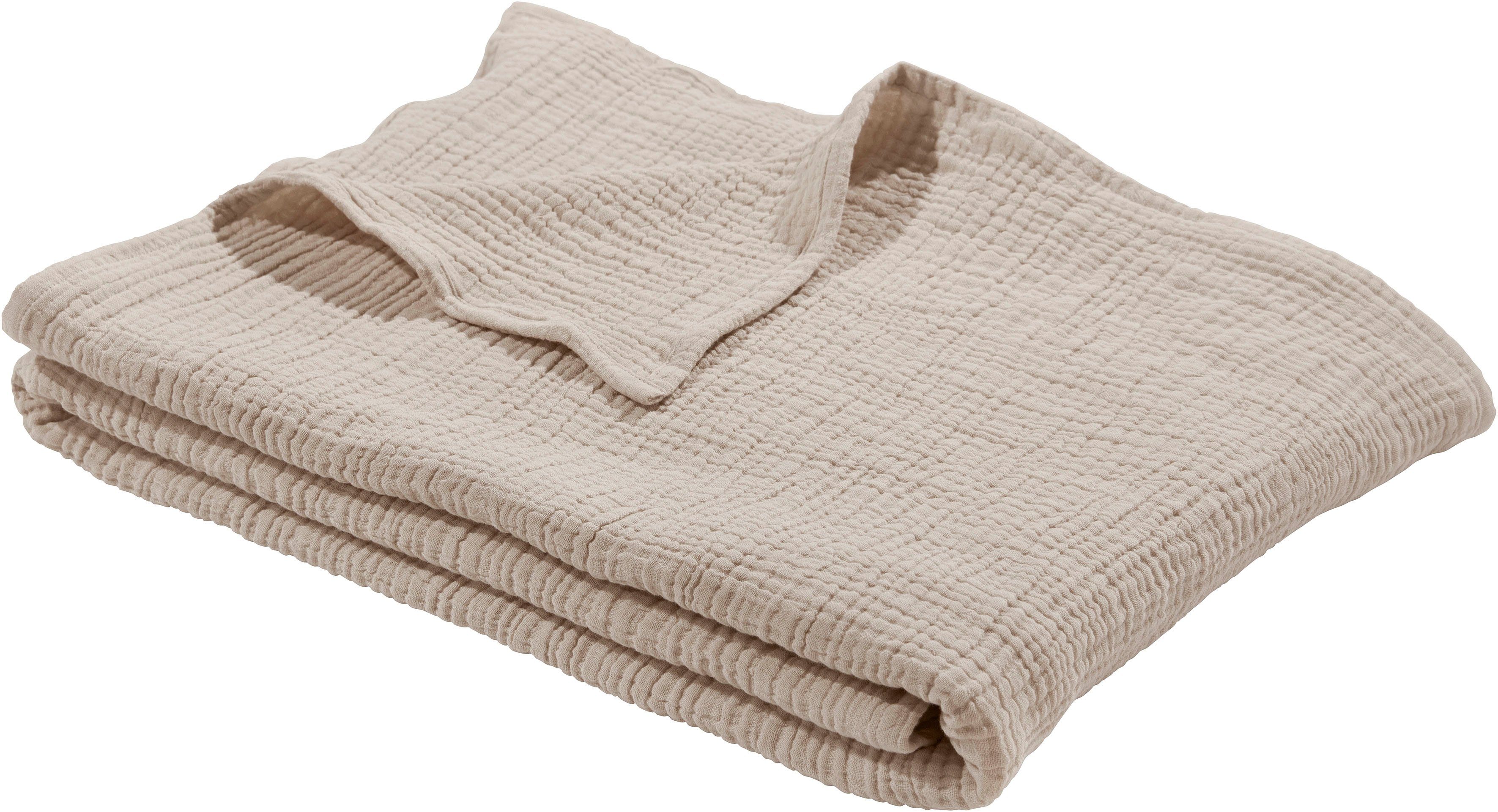 Wohndecke HEVIN, LeGer Home by Lena Gercke, Tagesdecke im Baumwoll-Crinkle- günstig online kaufen