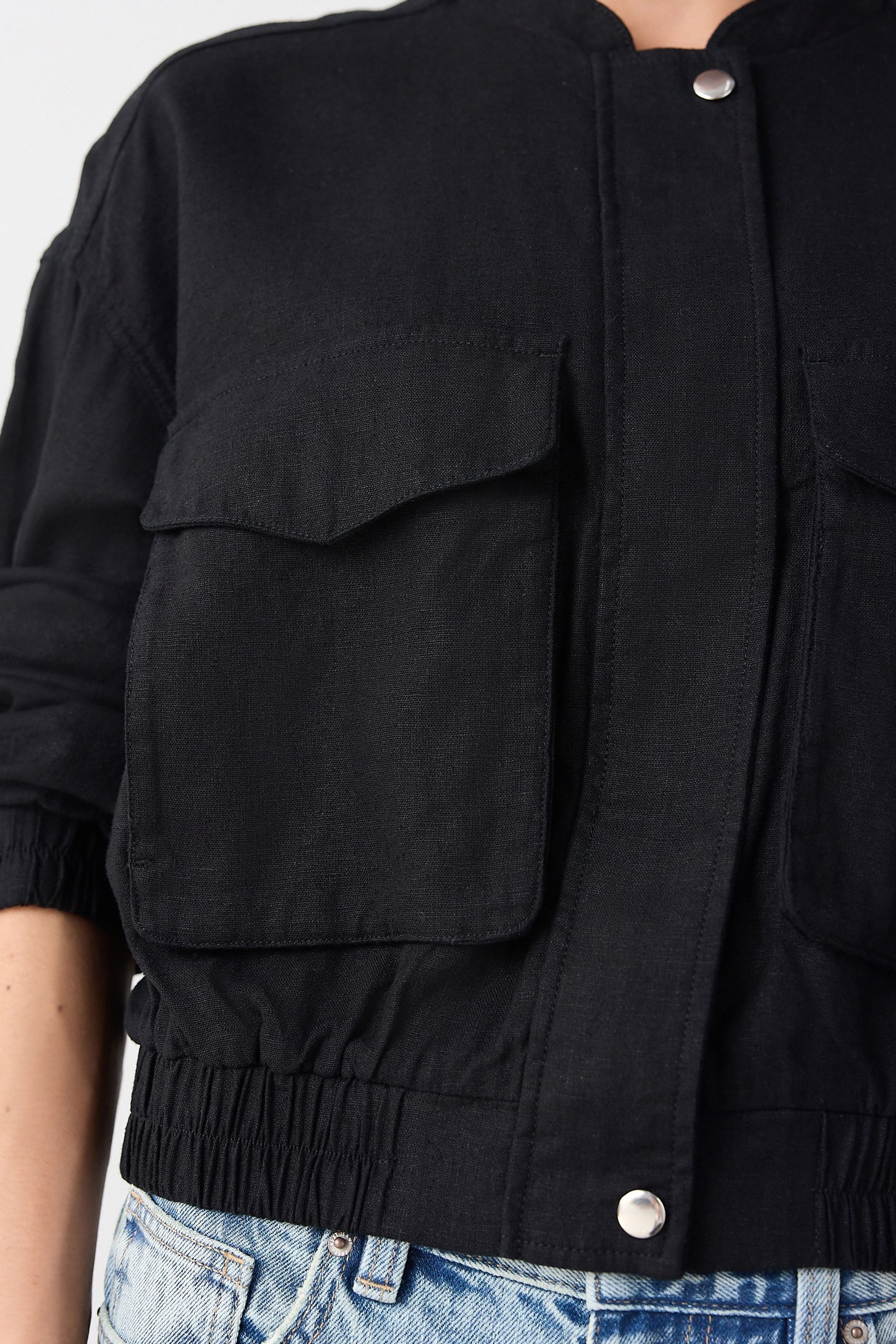 Next Bomberjacke Bomberjacke aus Leinenmischung (1-St)
