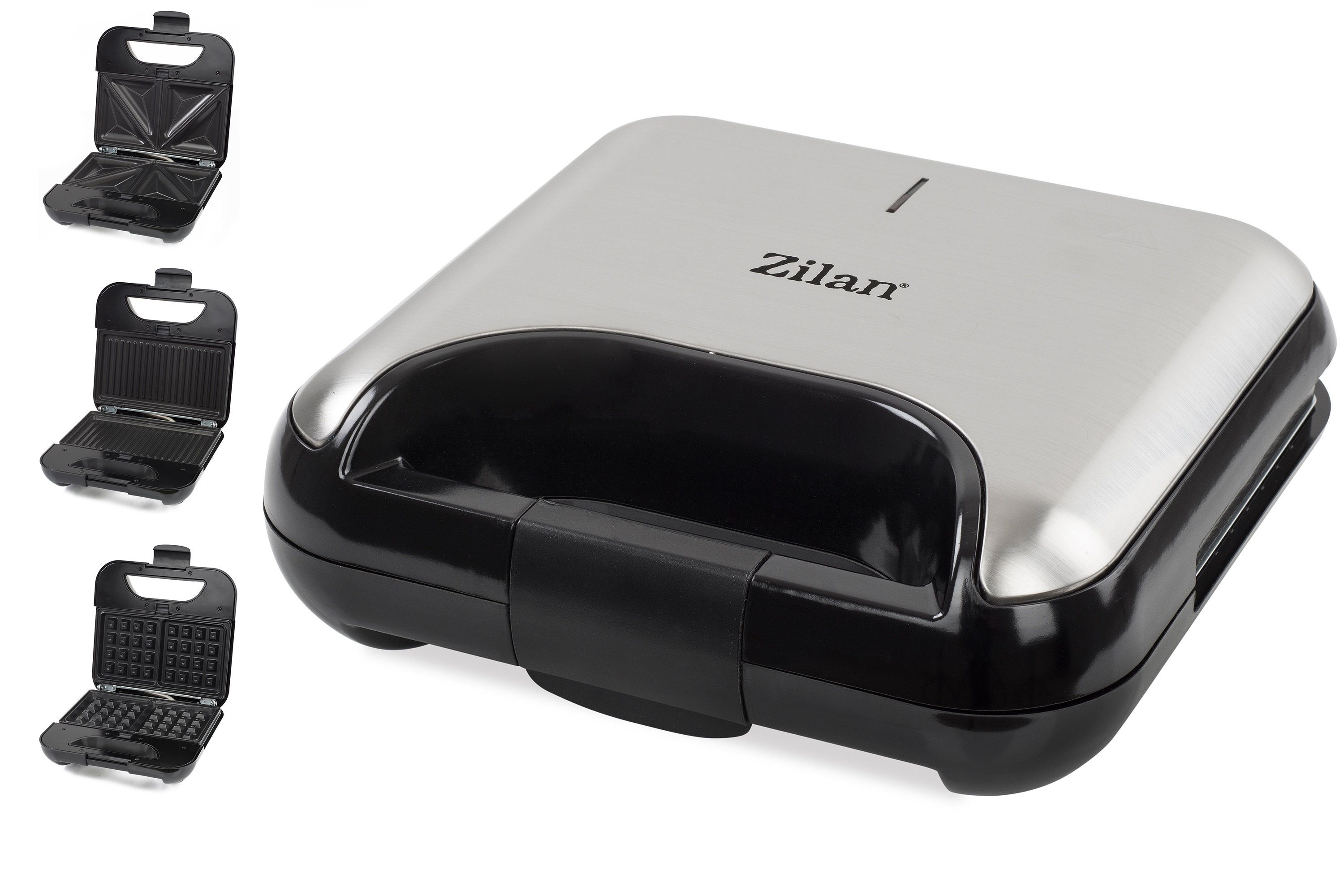 Zilan 3-in-1-Sandwichmaker ZLN-4704, 800 W, Antihaftbeschichtung, Cool-Touch-Griffe
