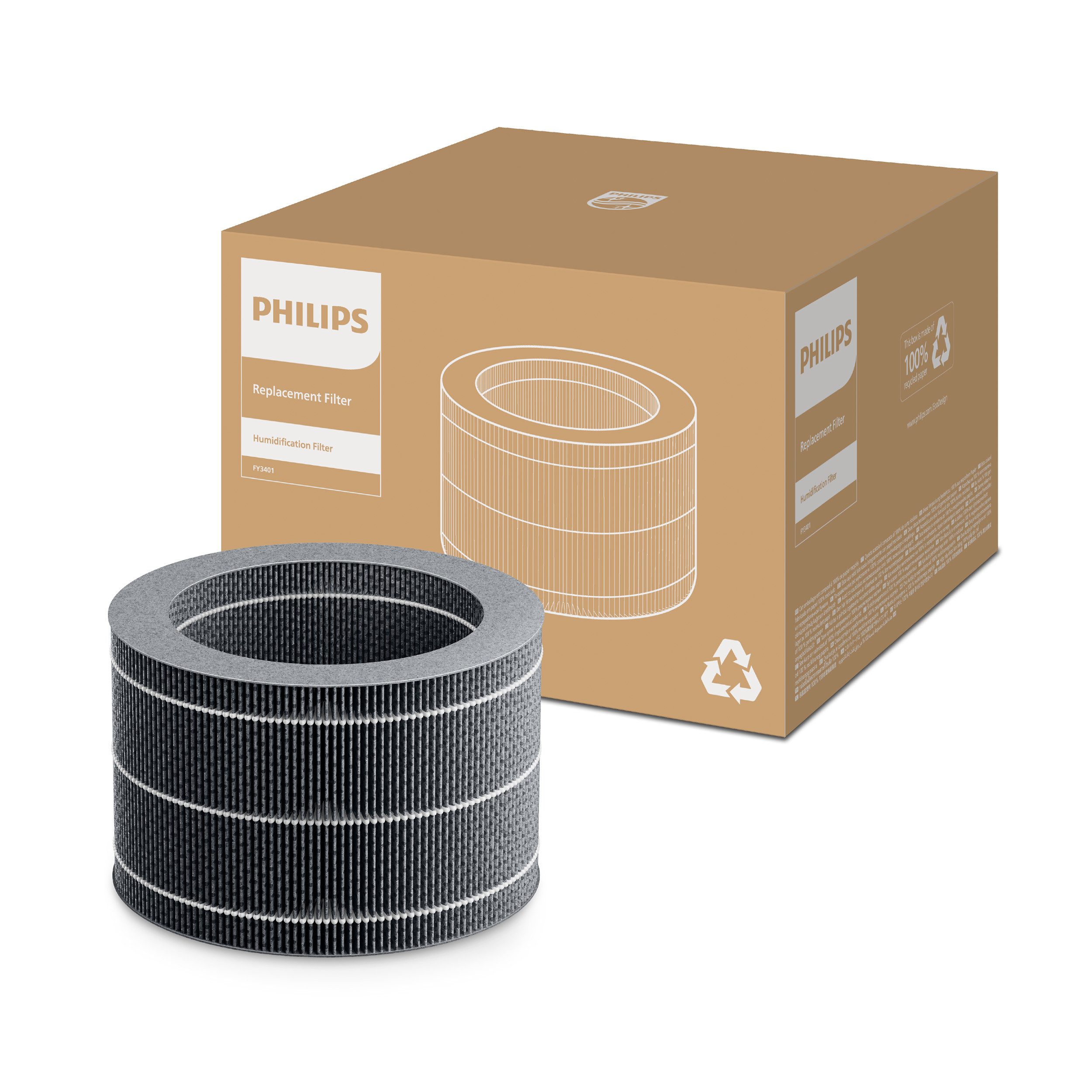 Philips Befeuchtungselement FY3401/00 mit NanoCloud Technologie, Zubehör für 2-in-1-Luftreiniger/-befeuchter PureProtect 3400 Series, bis zu 6 Monate verwendbar – Bild 2 von 5
