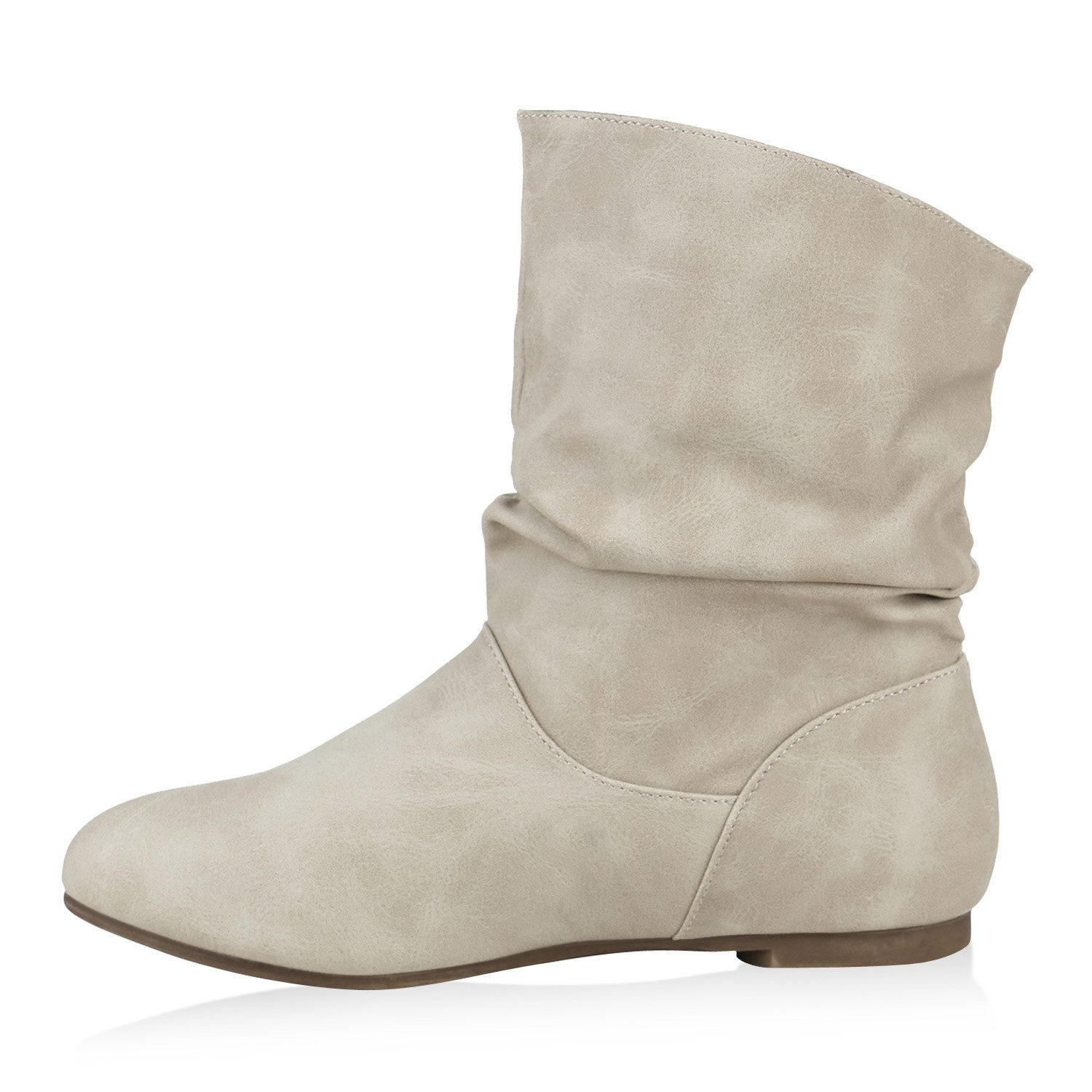 VAN HILL 902283 Schlupfboots Damen Schlupfstiefel Leder-Optik Stiefeletten Bequeme