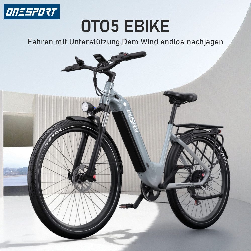Onesport E-Bike Cityrad e bike für herren 28 zoll 18.2AH 36V 655WH damen 120km E-MBT, 7 Gang SHIMANO, Heckmotor, 655,2 Wh, e bike für damen herren 28 zoll Cityrad 7 Gang Shimano hydraulischen