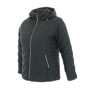 Ital-Design Steppjacke Damen Freizeit Kapuze (abnehmbar) Leicht gefüttert Übergangsjack in Grün