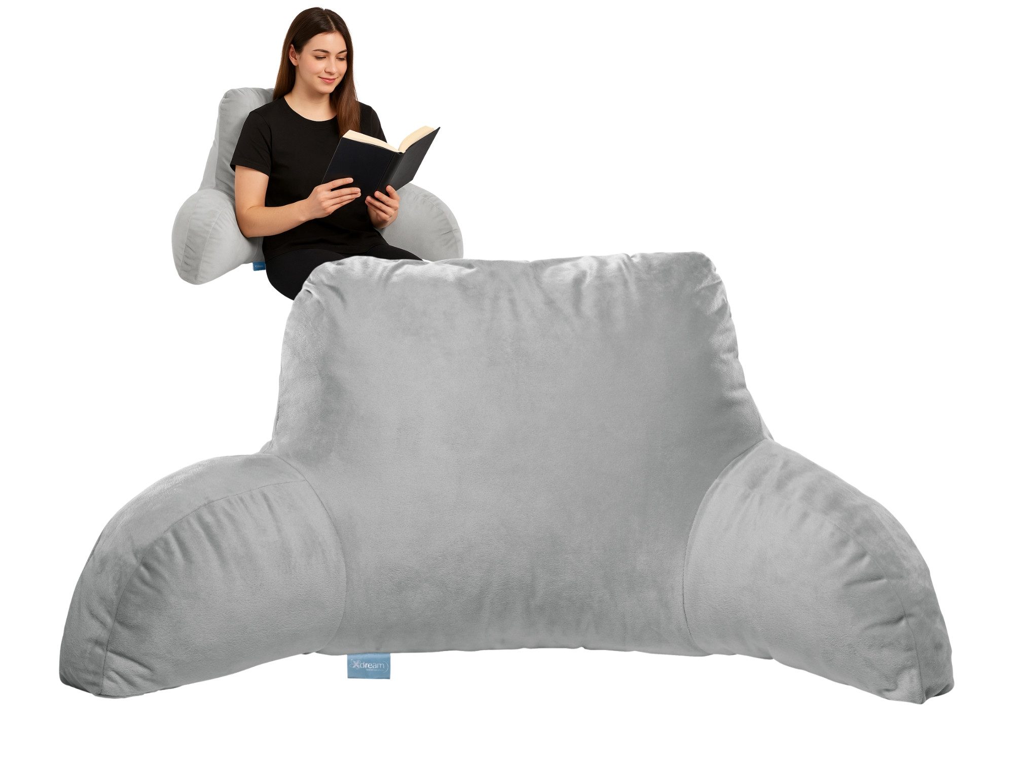 XDREAM Rückenkissen Lesekissen, Bettsitzkissen mit Armlehnen, extra groß, multifunktional, 1-tlg., vielseitig verwendbar, perfekt zum Lesen und Fernsehen