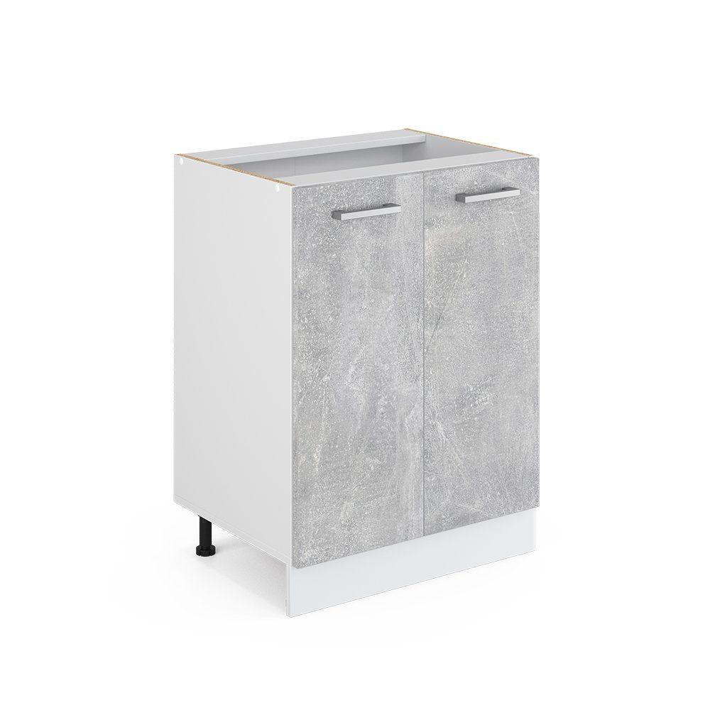 Vicco Unterschrank R-Line, Beton/Weiß, 60 cm ohne Arbeitsplatte (1-St)