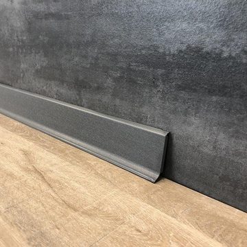PROVISTON Sockelleiste Hartschaum PVC, 12.8 x 60 x 2500 mm, Basalt, Kunststoff Fußleiste
