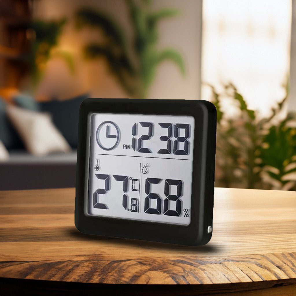 GreenBlue Raumthermometer GB384, 1-tlg., Digitales Thermometer/Hygrometer mit Uhrfunktion