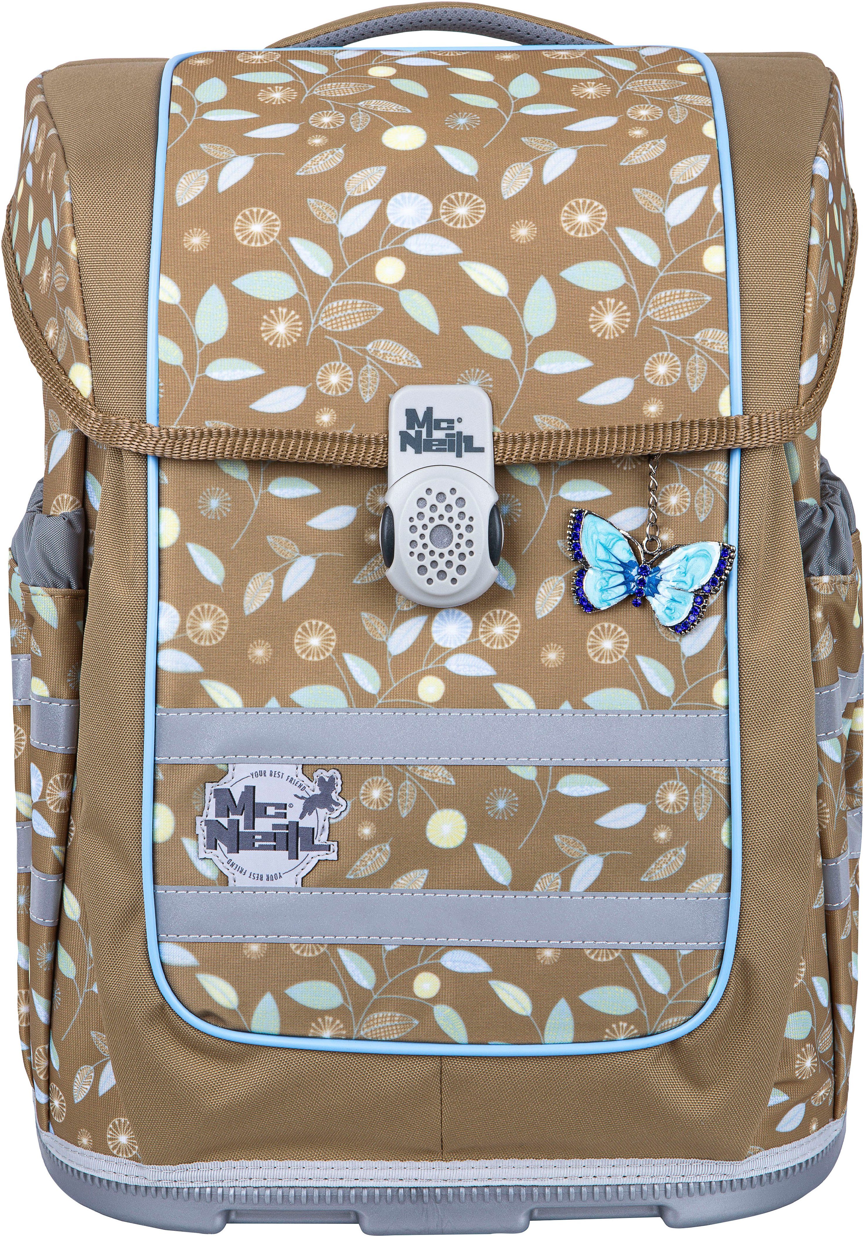 McNeill Schulranzen Ergo Compacto, Greta (Set, 5-tlg), inkl. Federmäppchen, Turnbeutel, Schlamperrolle & Motivmagnet