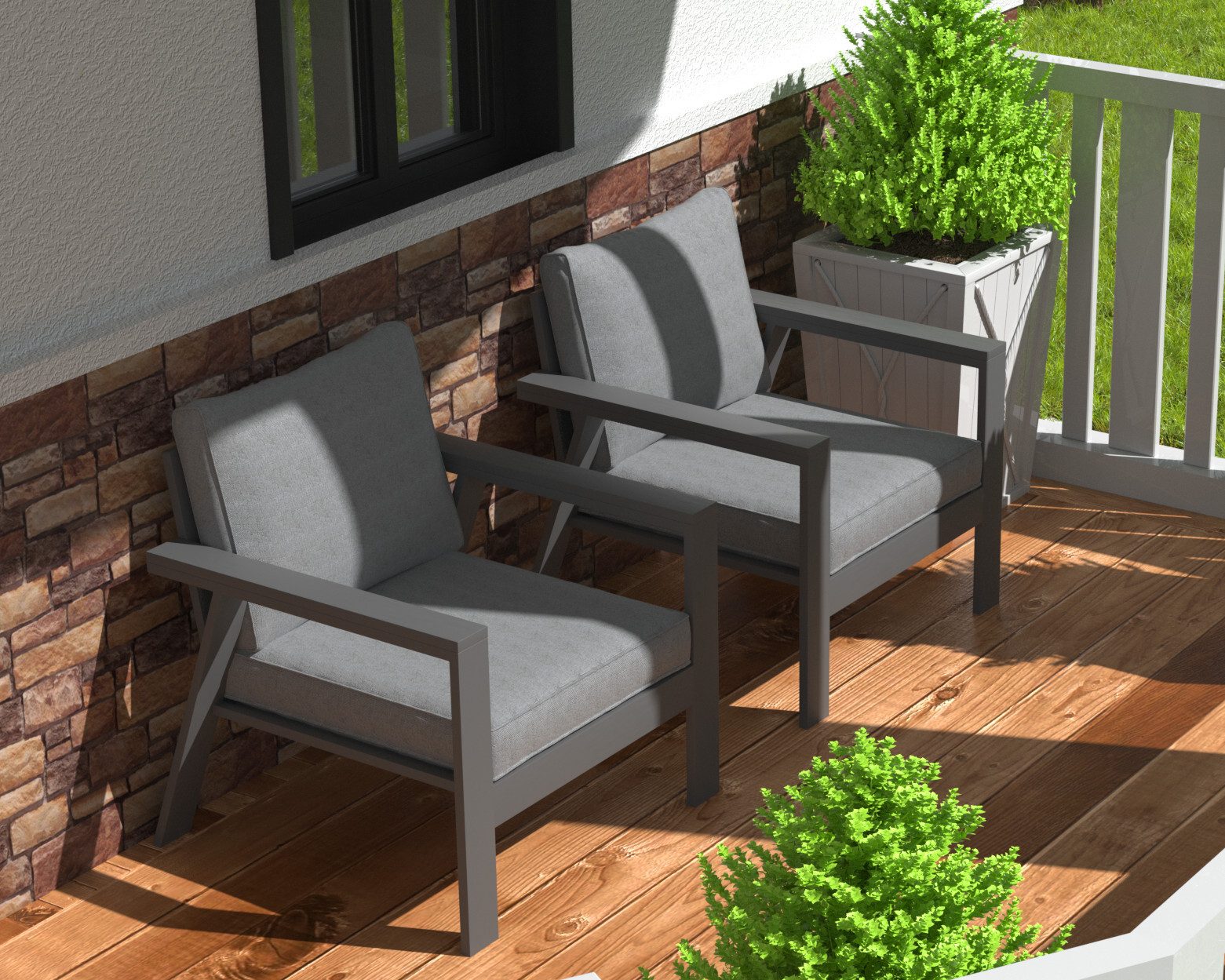 MeXo Gartenlounge-Set Gartenmöbel Set Aluminium Loungeset günstig online kaufen