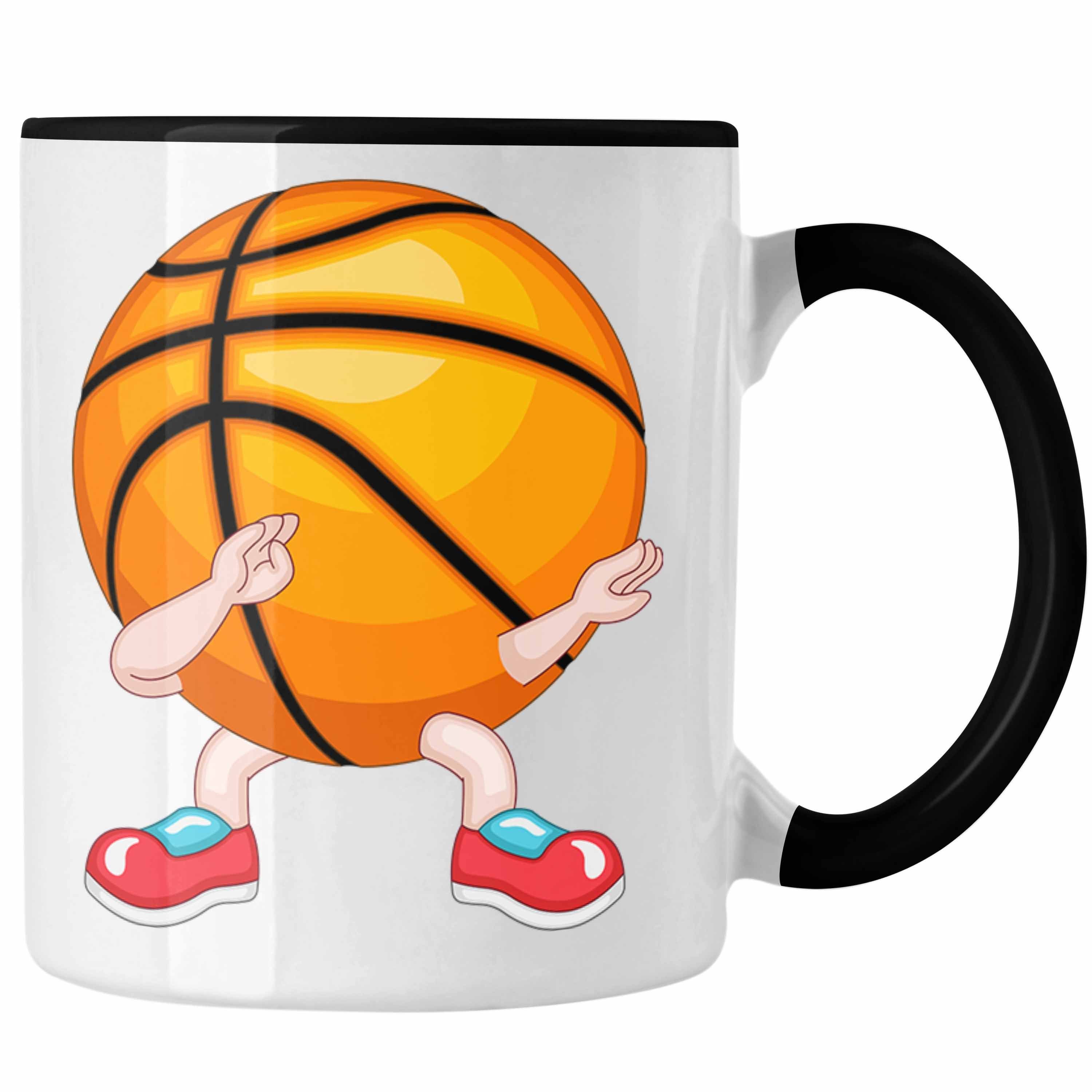Trendation Tasse Lustige Basketball Tasse Geschenk für Basketball Spieler Coach Trainer Schwarz