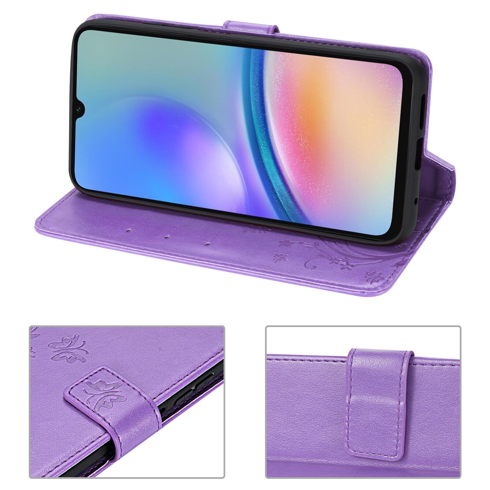 betterfon Handyhülle Handytasche für Samsung Galaxy A05s Klapphülle, Bookstyle-Hülle: Magnetverschluss 3 Kartenfächer & Standfunktion – Bild 4 von 5