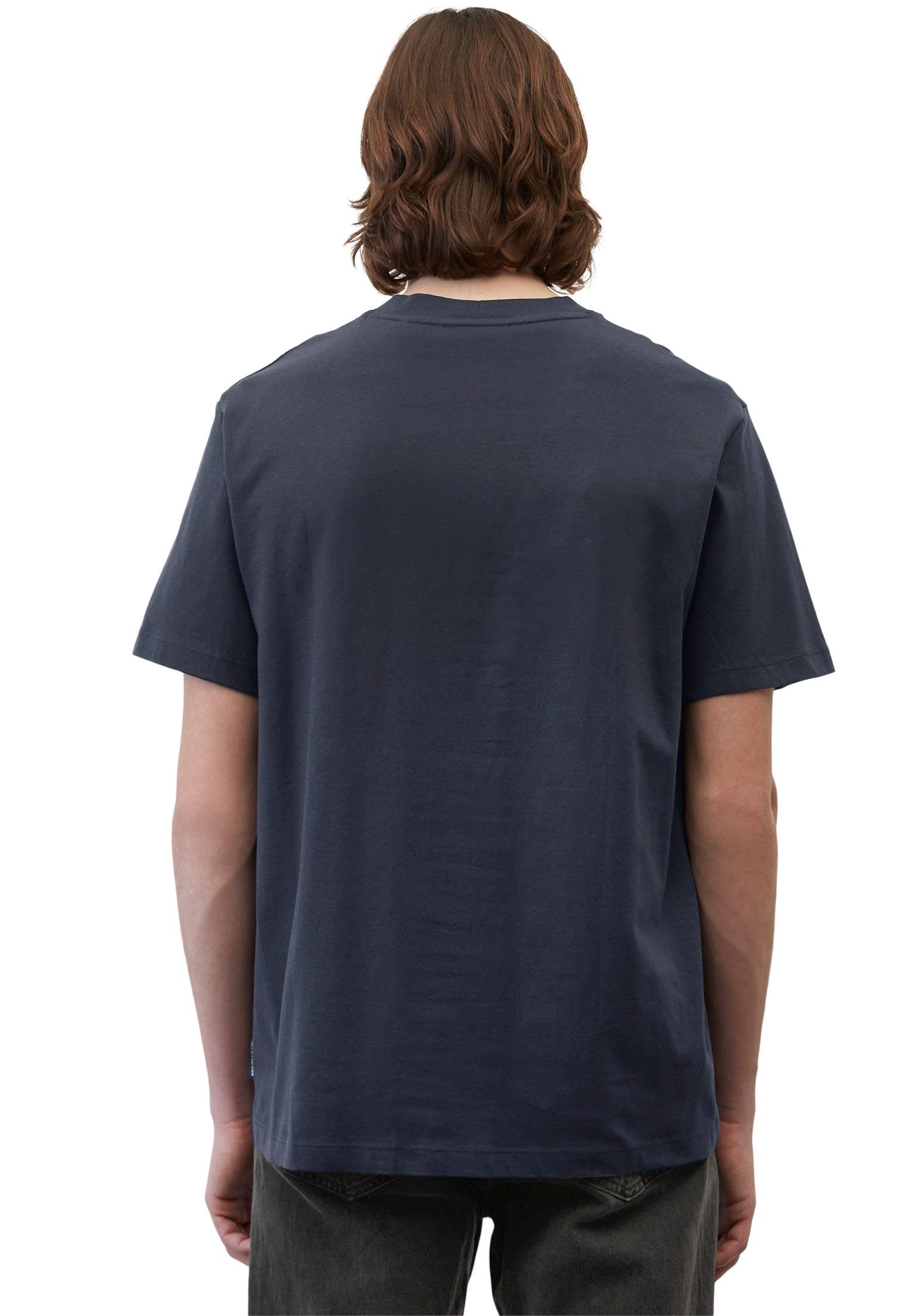 Labeling T-Shirt mit vorne mittig Marc DENIM dunkelblau O'Polo