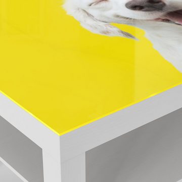 DEQORI Couchtisch 'Lachender Hund', Glas Beistelltisch Glastisch modern