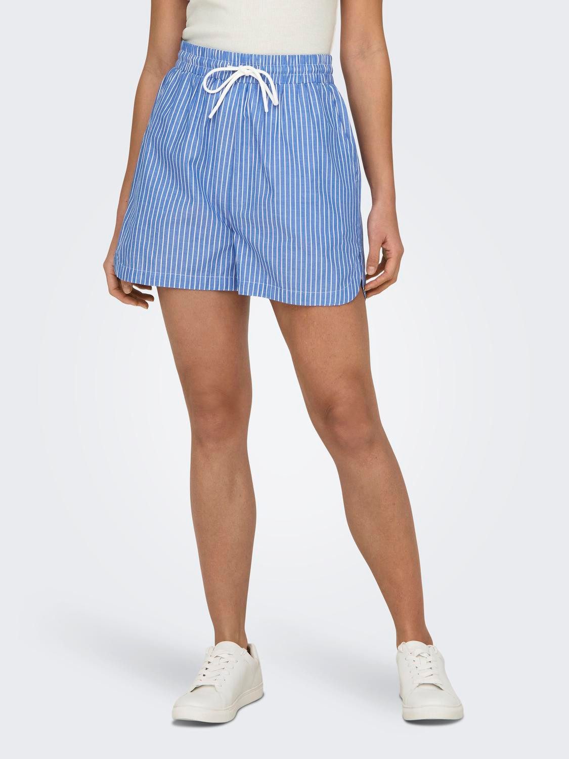 ONLY Shorts Legere Bermuda Shorts mit Nadelstreifen Design 7576 in Blau