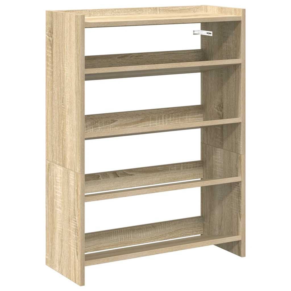 vidaXL Schuhregal Schuhregal Sonoma-Eiche 60x25x81 cm Holzwerkstoff, 1-tlg.