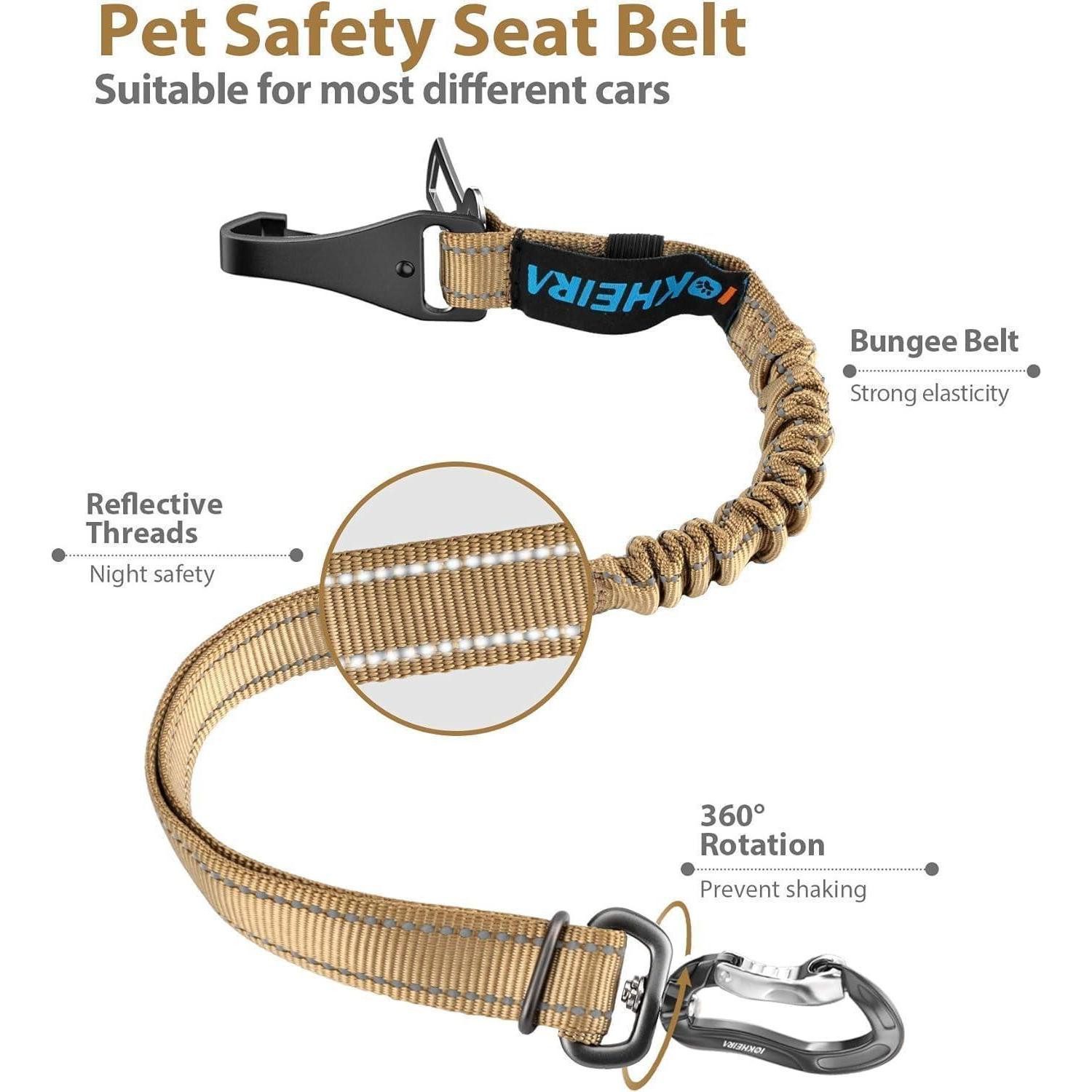 LuxusKollektion Autohundegeschirr Hundegurt einstellbar Auto Universalstecker Verriegelung Olivgrün