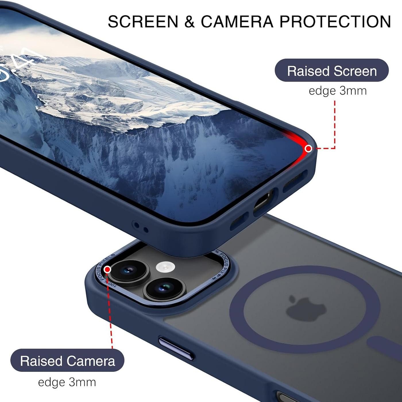 CoolGadget Handyhülle Magnet Hülle für iPhone 17 Schutzhülle mit Metall Kamerarahmen 6,3 Zoll, magnetisches Schutzcase Matt Stoßfest kompatibel mit Magsafe Zube – Bild 5 von 5